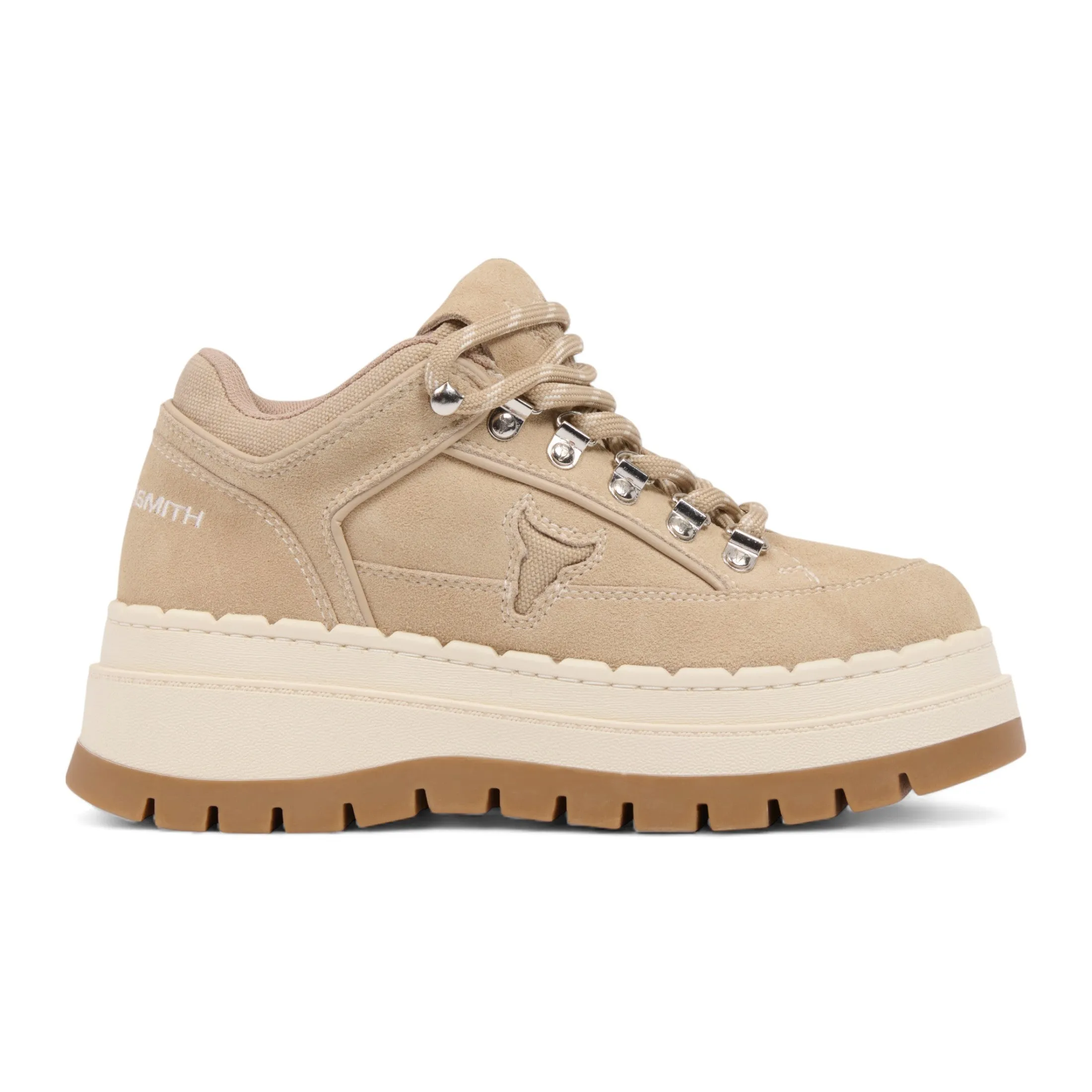 Western Boots Ankle Windsorsmith Womens Sand Brown Suede Chunky Platform Sneakers Trainers - Ultimatum