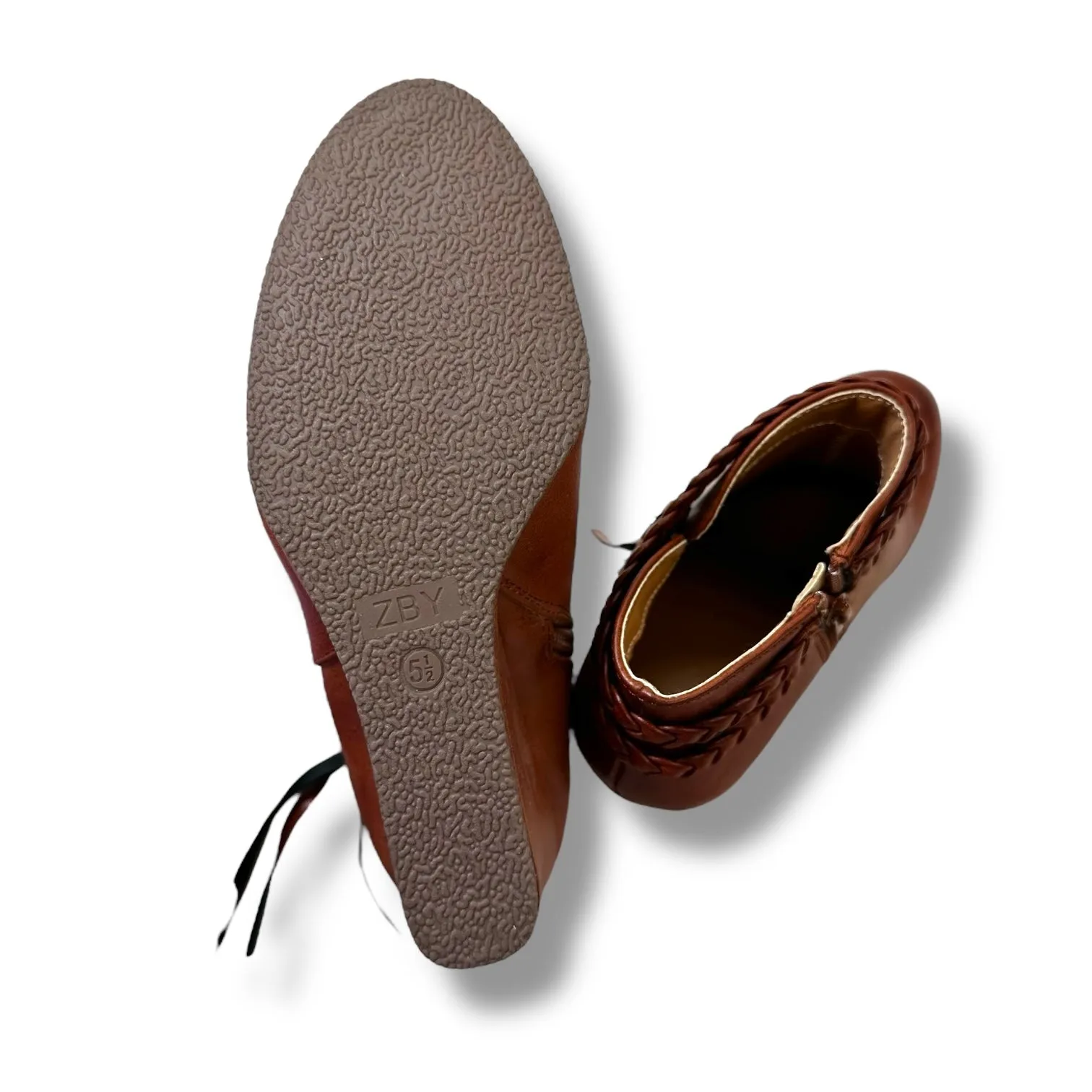 Western Boots Rhinestone Boots Ankle Flats By CMF In Bronze, Size: 5.5