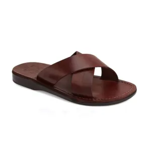 Sandals Jobs Elan - Leather Cross Strap Sandal | Brown