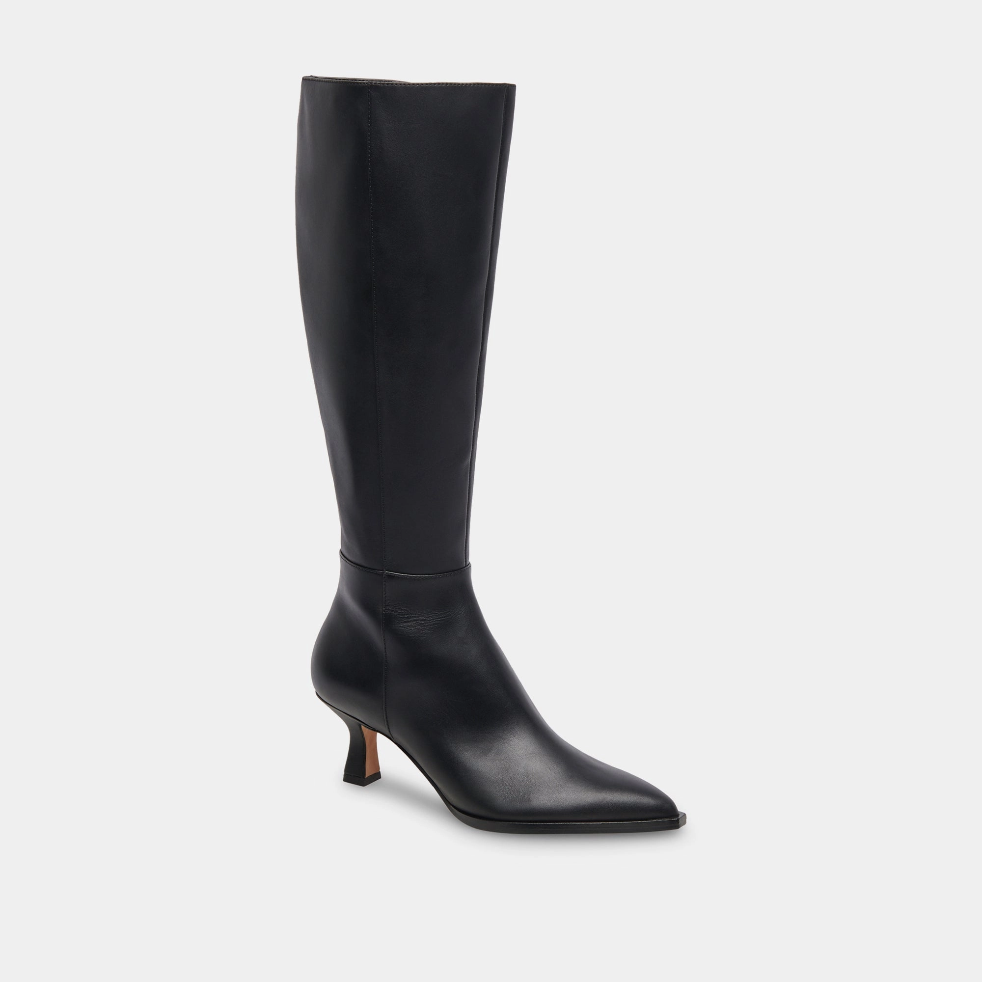 Chunky Ankle Boots AUGGIE NARROW CALF BOOTS BLACK LEATHER