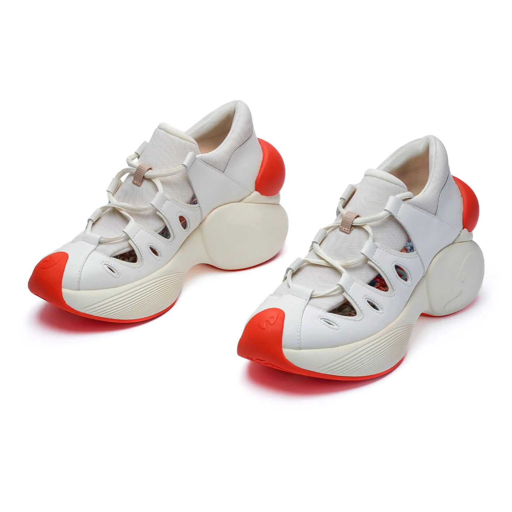 Classic Leather Casual Shoes Ivory Bilbao A7 Women