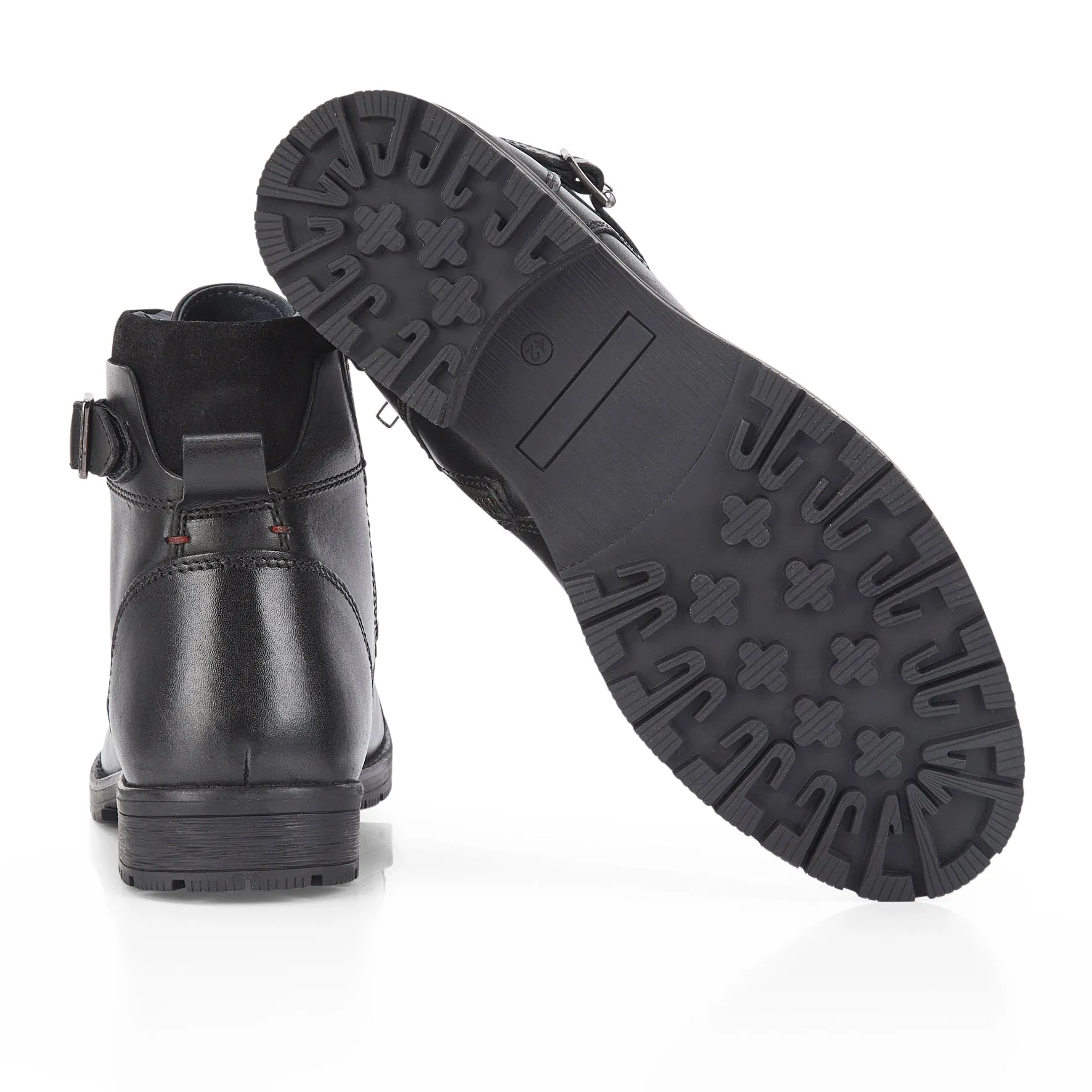 Miniature Cowboy Boots JJ Leather Lace up Boots - Black