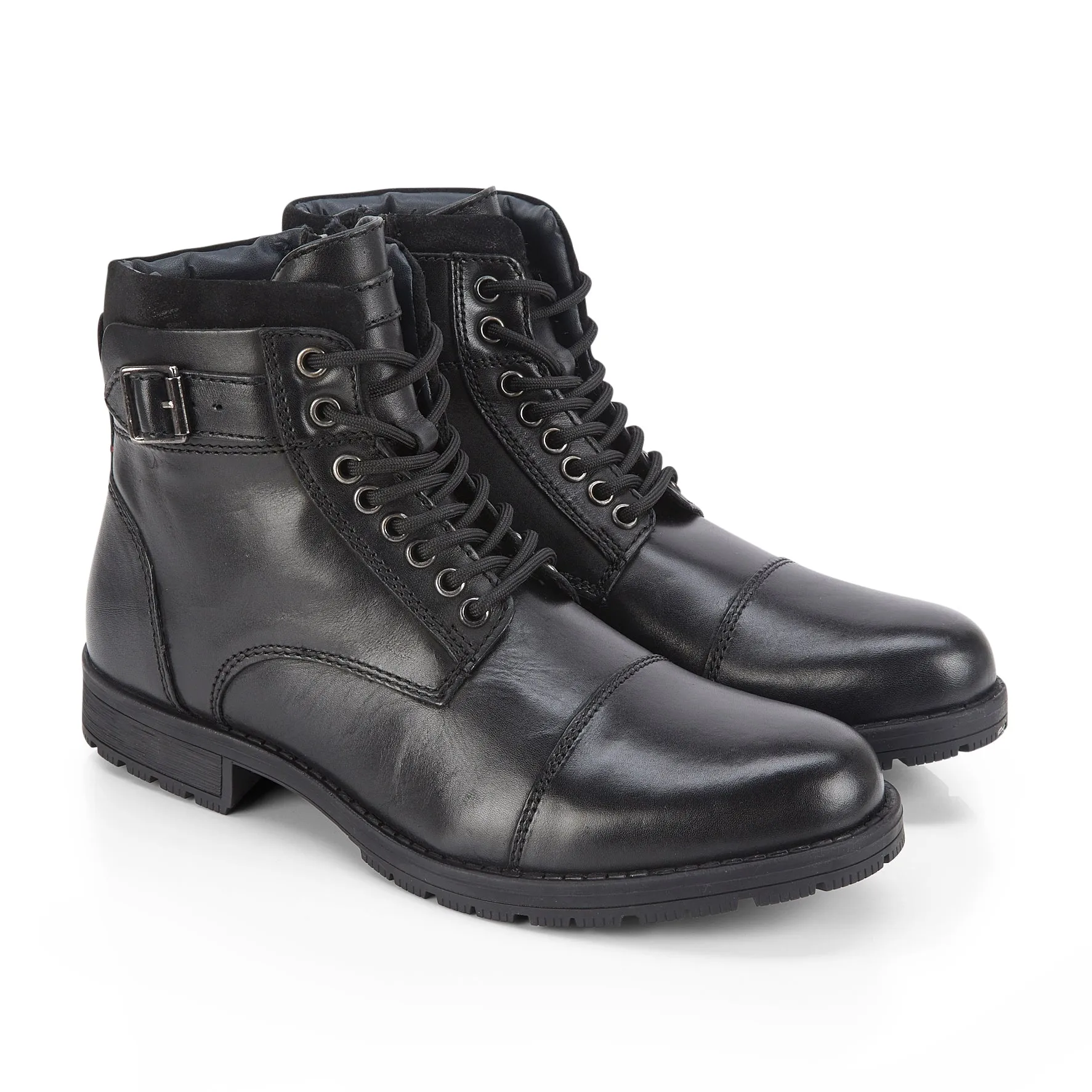 Tactical Work Boots JJ Leather Lace up Boots - Black