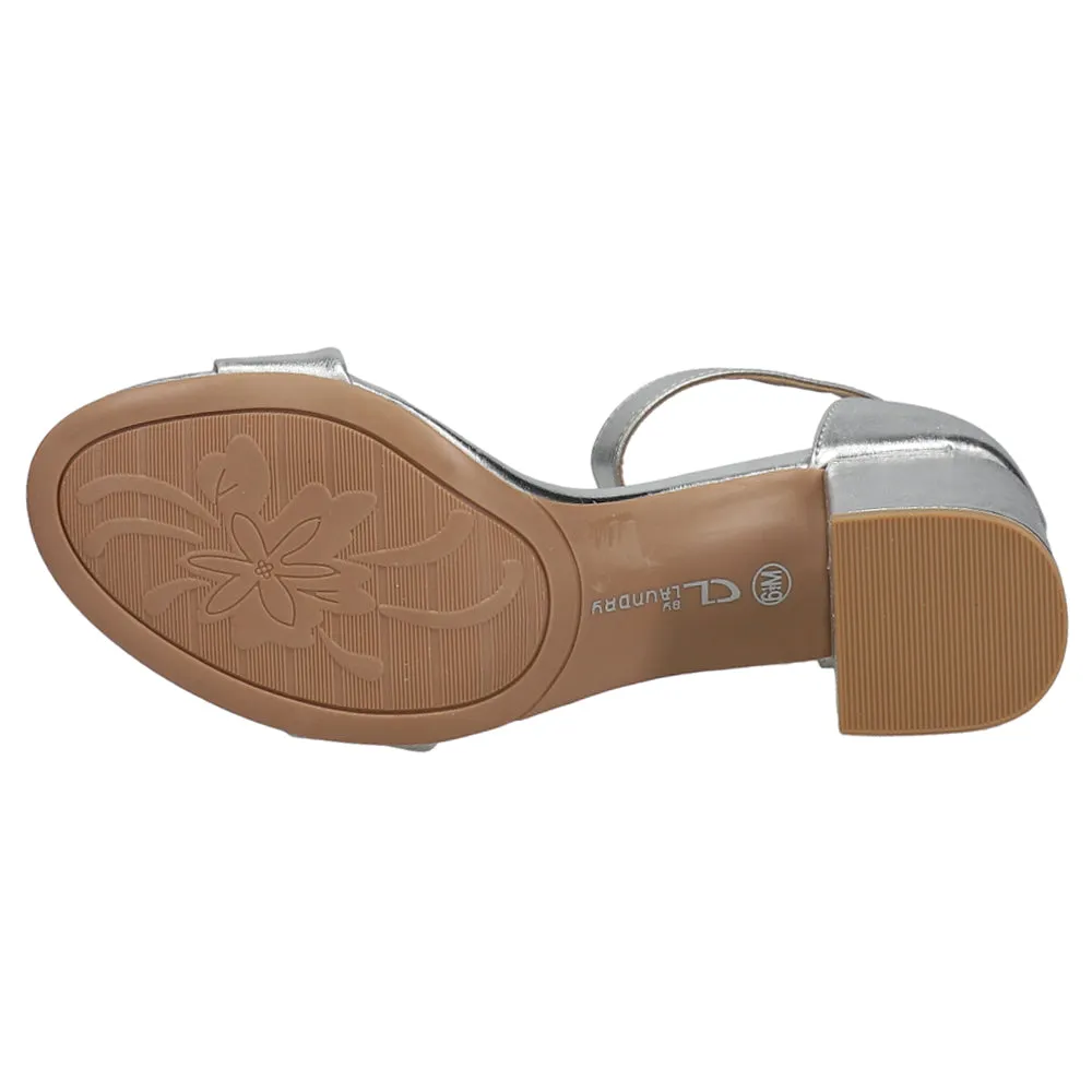 Casual Fall Jody Metallic Block Heel Ankle Strap Sandals