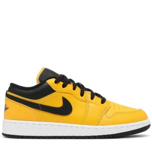 Jordan 1 Low University Gold Black Slip On Athletic Sneakers