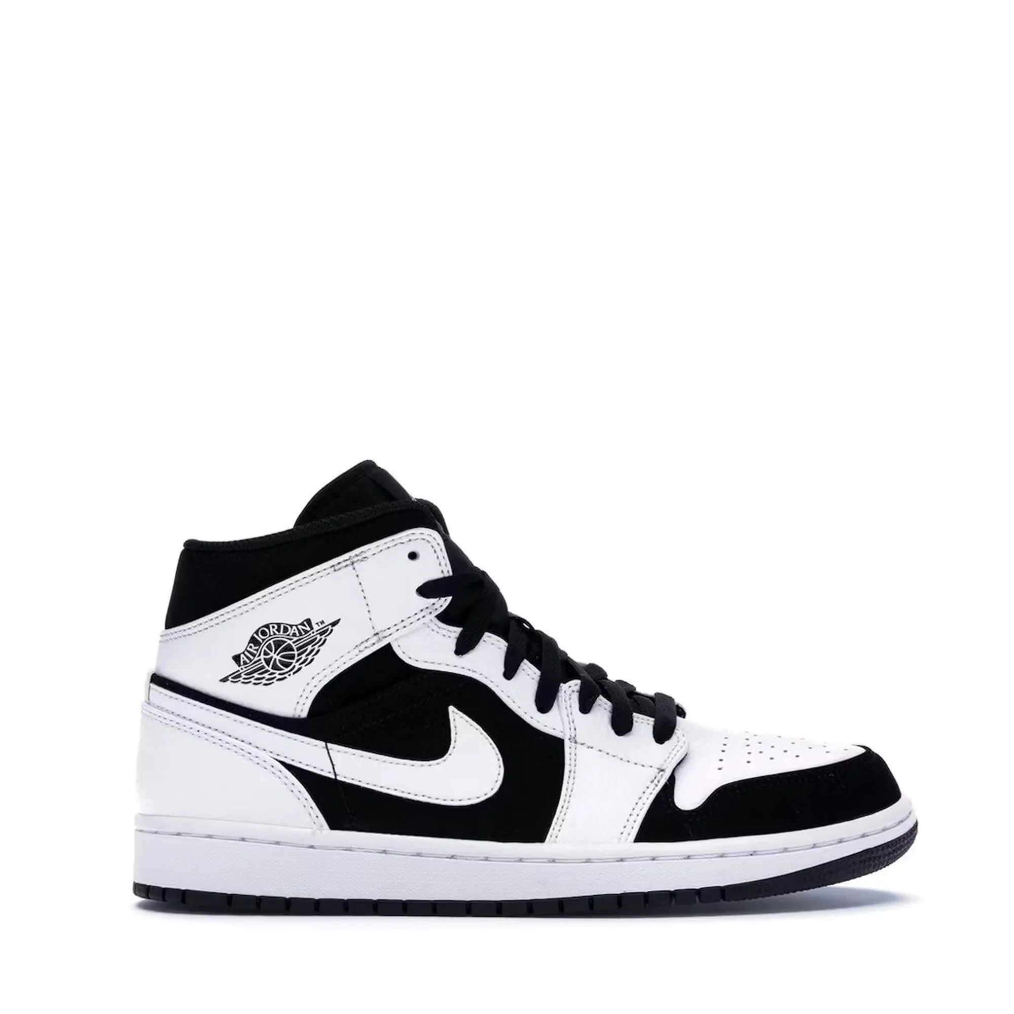 Jordan 1 Mid White Black Narrow Sneakers
