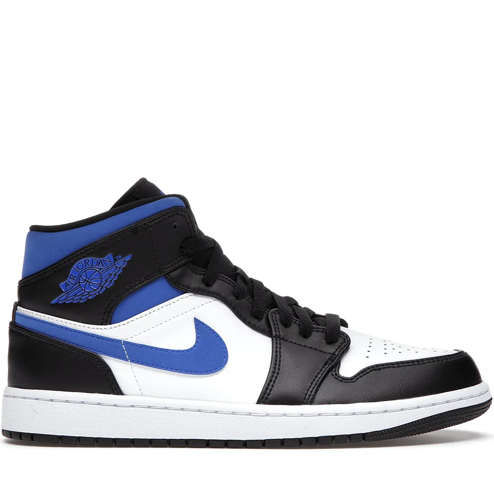 Navy Blue Sneakers Jordan 1 Mid White Black Racer Blue