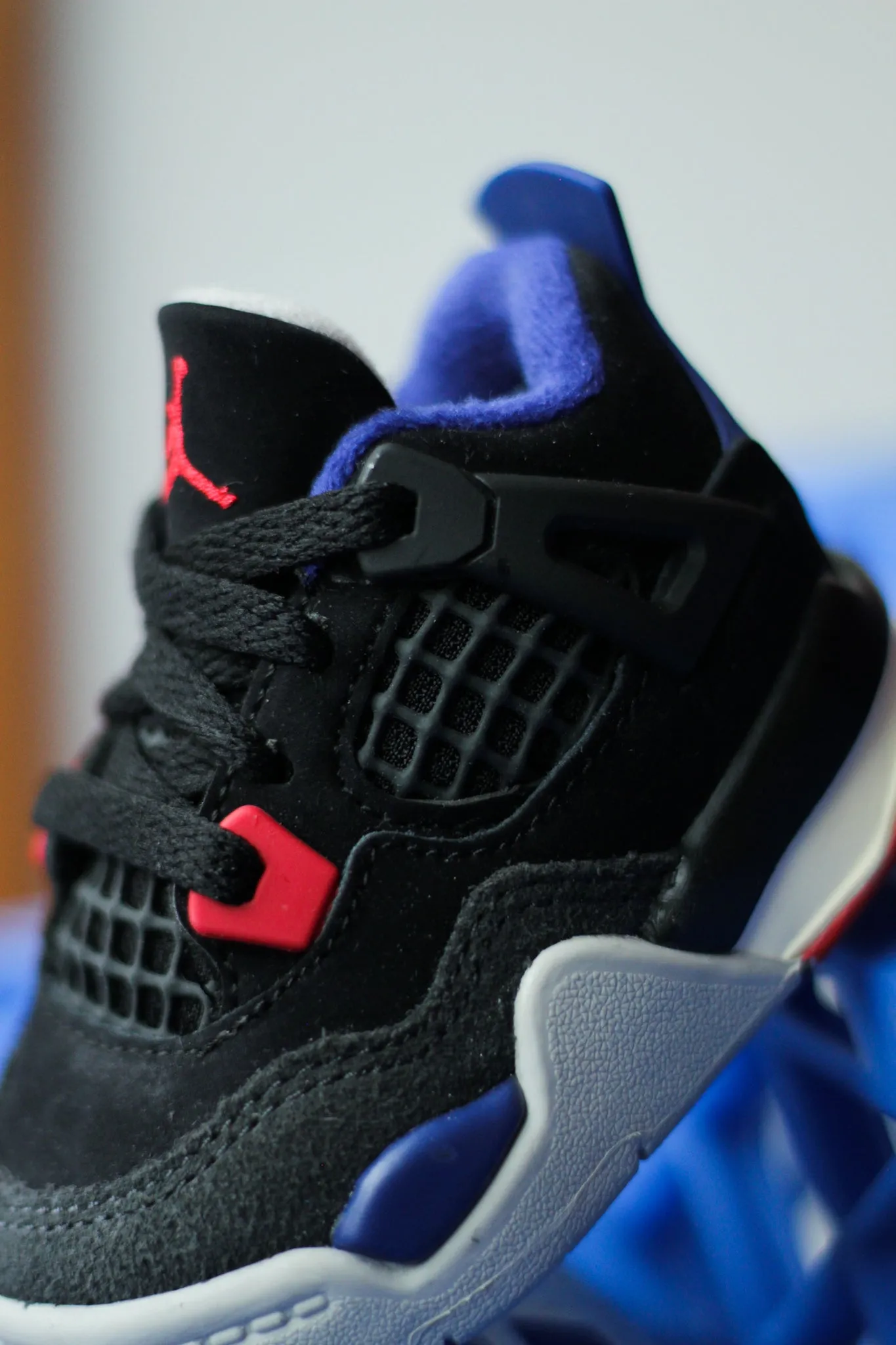 D Rose Sneakers JORDAN 4 RETRO (TD) "BLACK/FIRE RED-DEEP ROYAL BLUE"