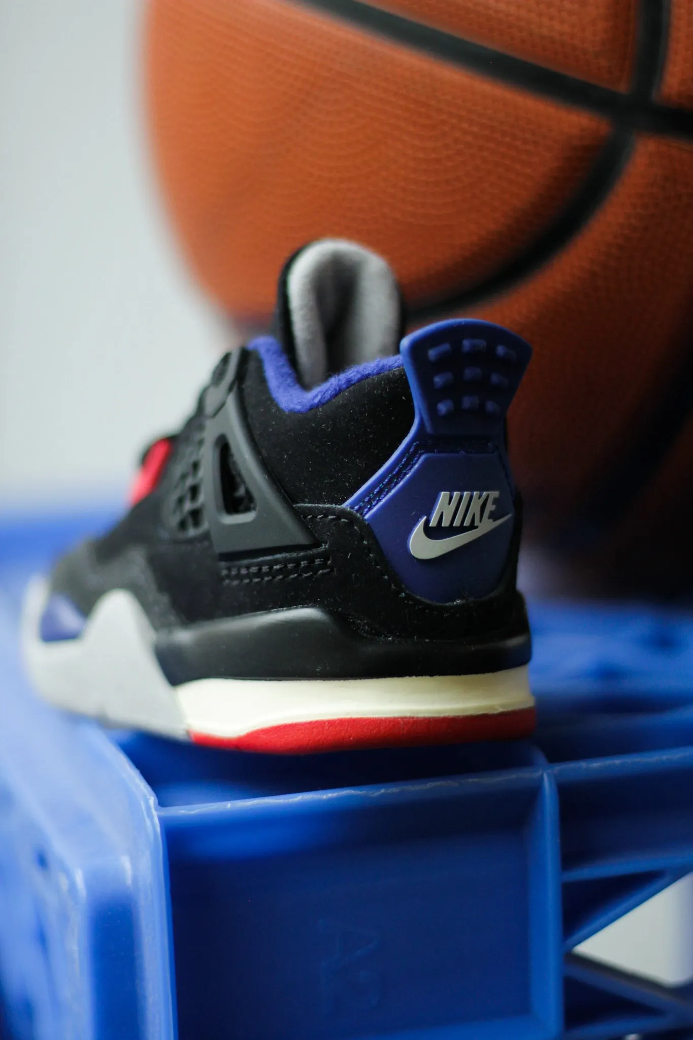 JORDAN 4 RETRO (TD) "BLACK/FIRE RED-DEEP ROYAL BLUE" Bobs Sneakers