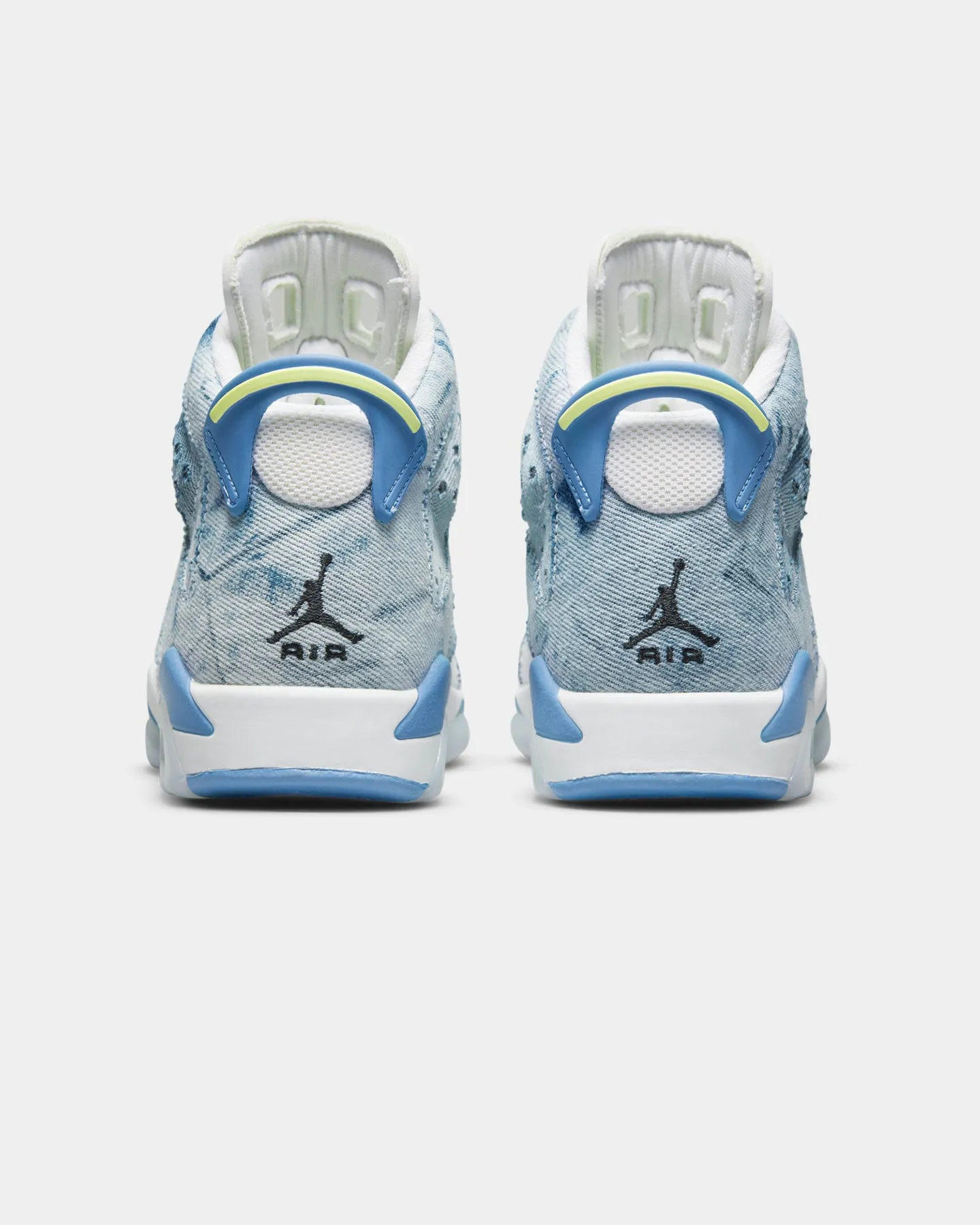 Jordan Kid's Air Jordan 6 Retro (GS) "Washed Denim" White/Dutch Blue Slip On High Top Sneakers