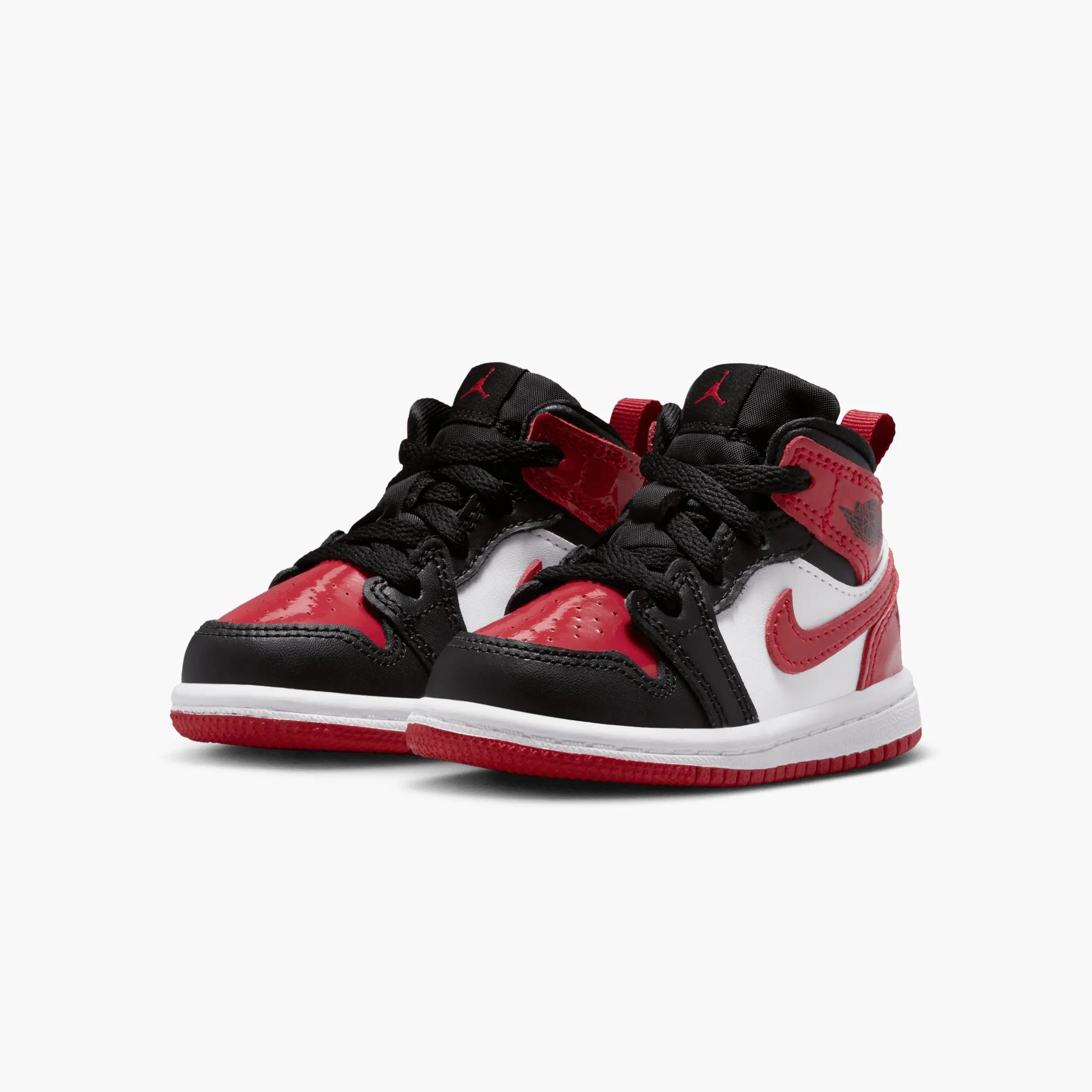 European Sneakers Kid's Jordan 1 Mid SE "Patent Bred Toe" Toddlers