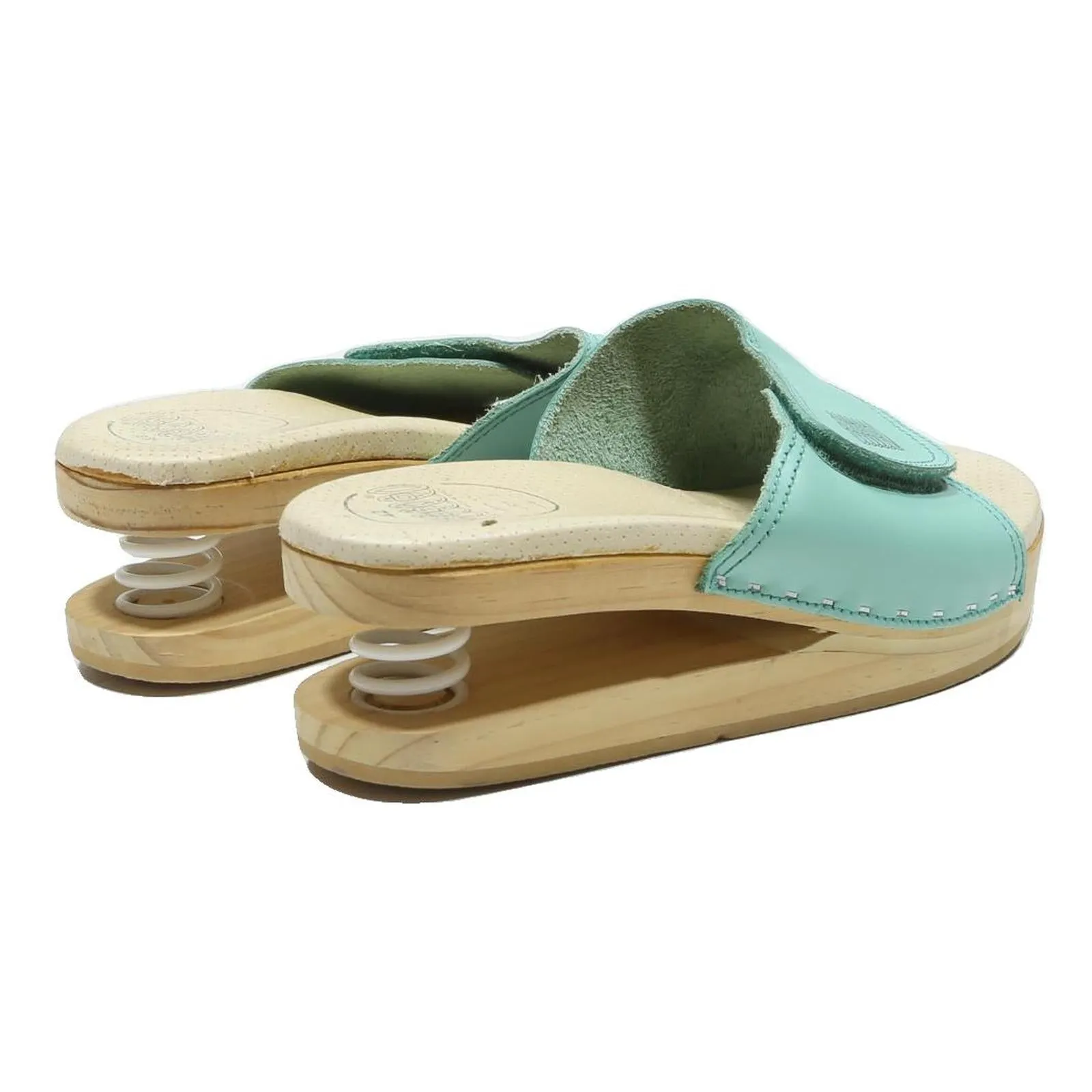 JRUBIO Womens Leather Slider Sandals Blue UK 9 Comfortable Casual Spring Heel Low Cost Sandals