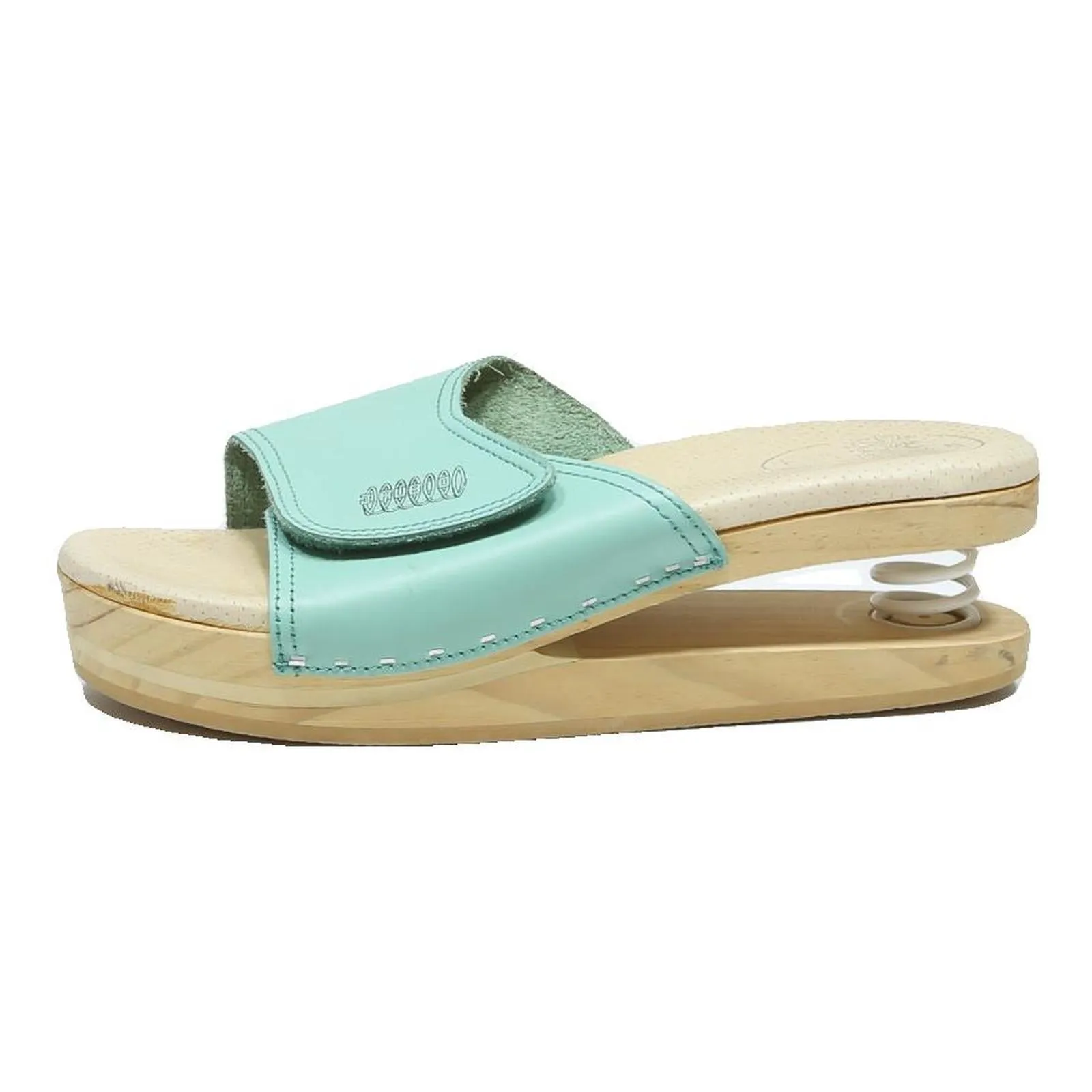 JRUBIO Womens Leather Slider Sandals Blue UK 9 Comfortable Casual Spring Heel Sandals St.lucia