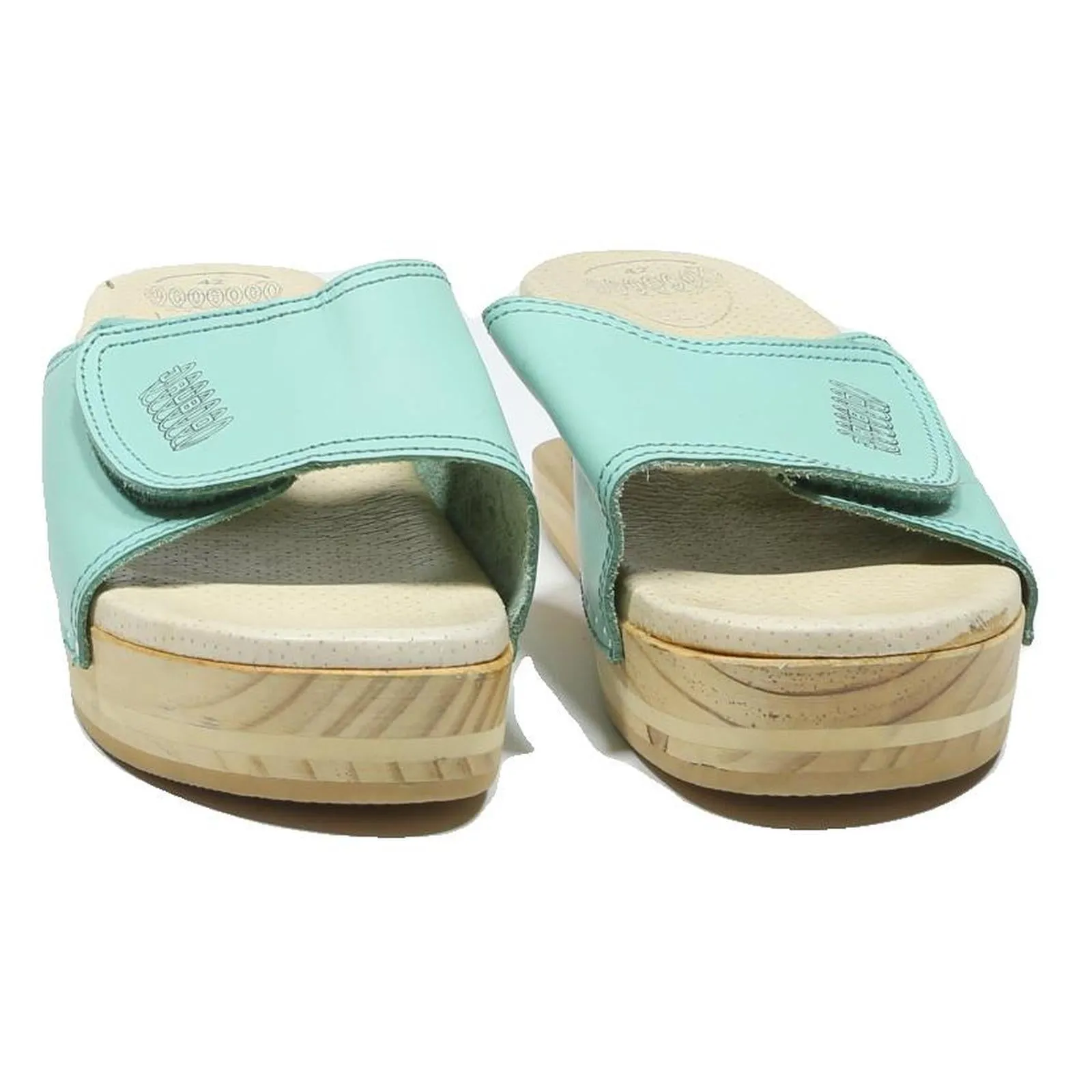 JRUBIO Womens Leather Slider Sandals Blue UK 9 Comfortable Casual Spring Heel In Antigua