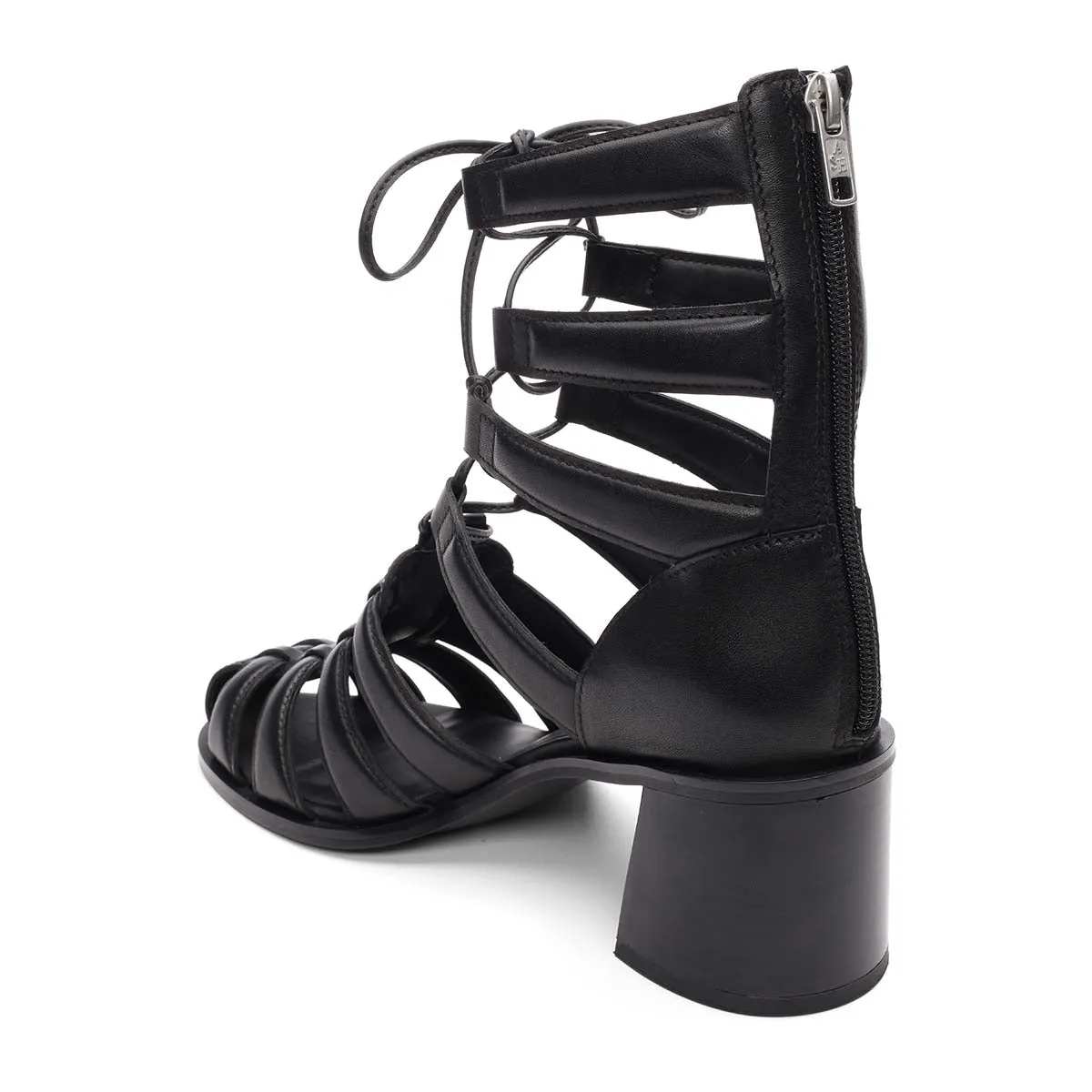 Fur Lined Winter Boots Juvia Chunky Heel Gladiator