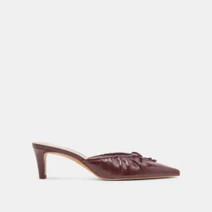 KAIRI MID HEELS CRANBERRY CRINKLE PATENT Audrey Brooke Heels