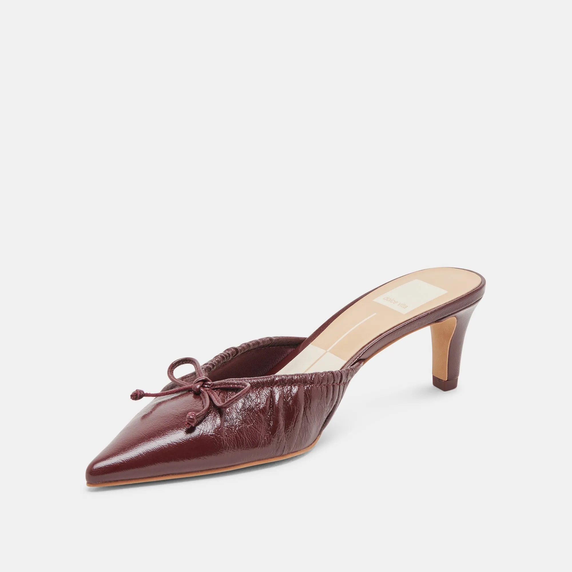 High Heel Shoe Licking KAIRI MID HEELS CRANBERRY CRINKLE PATENT