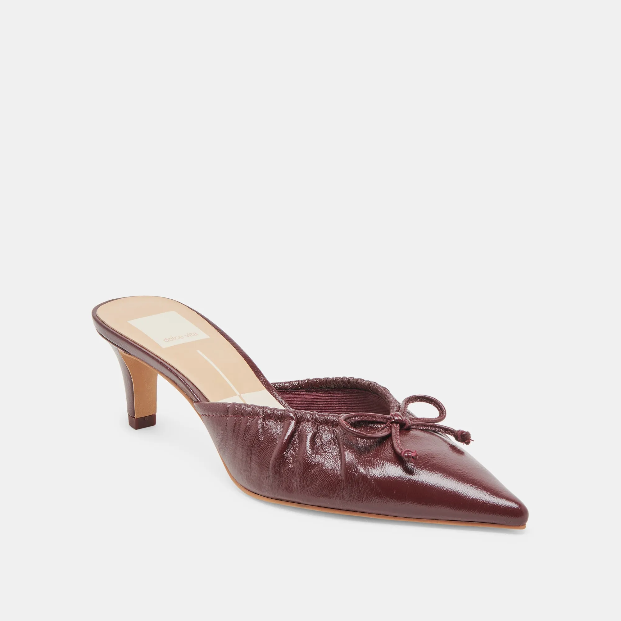 High Heels And Sexy Legs KAIRI MID HEELS CRANBERRY CRINKLE PATENT