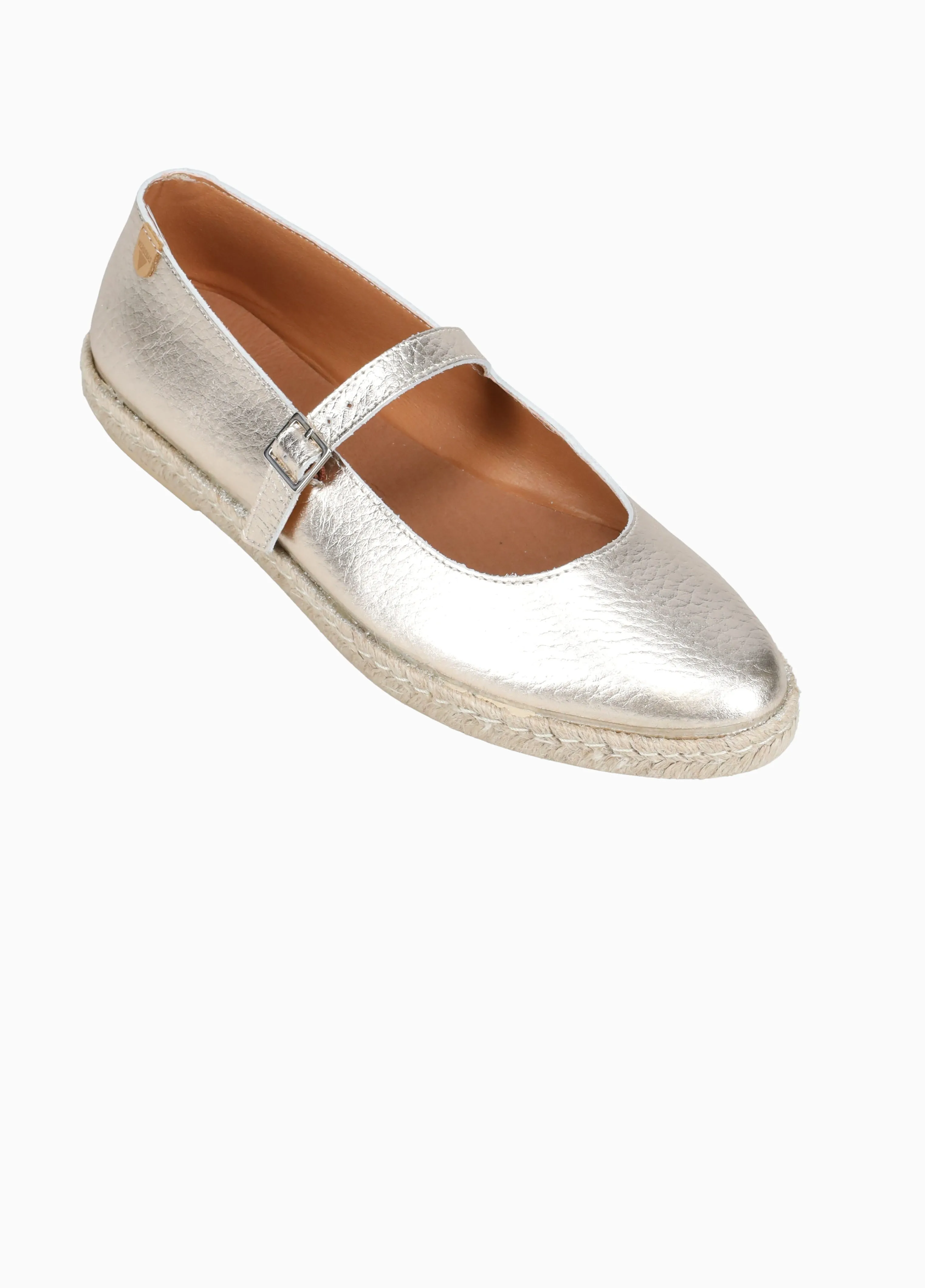 Casual Flat Dress Shoes Kendra Oro Metal Leather