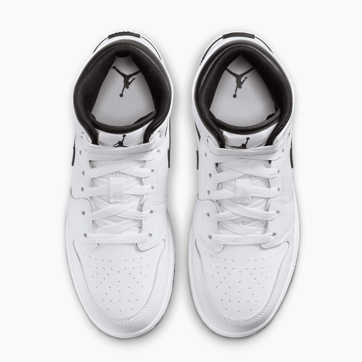 Kid's Air Jordan 1 Mid "White Black" Grade School Best Sneakers For Lower Back Pain