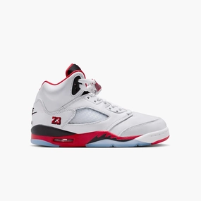 Kid's Air Jordan 5 Retro OG "Fire Red Black Tongue" Grade School Fred Sneakers