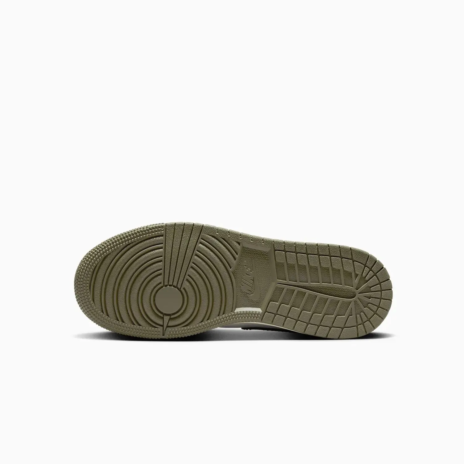 Kid's Air Jordan 1 Low "Black Toe Medium Olive" Grade School Narrow Sneakers