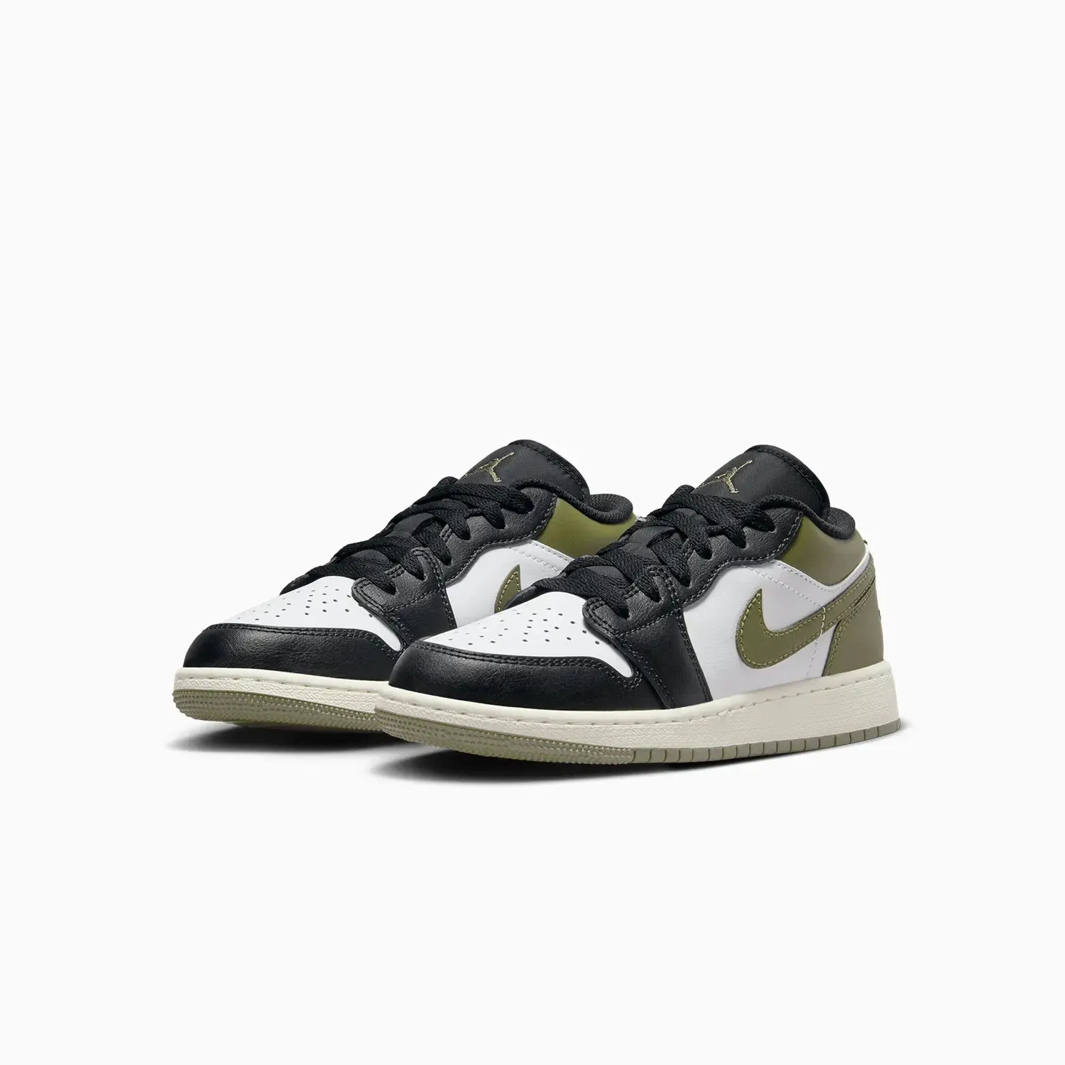 Kid's Air Jordan 1 Low "Black Toe Medium Olive" Grade School Sneakers Xbox
