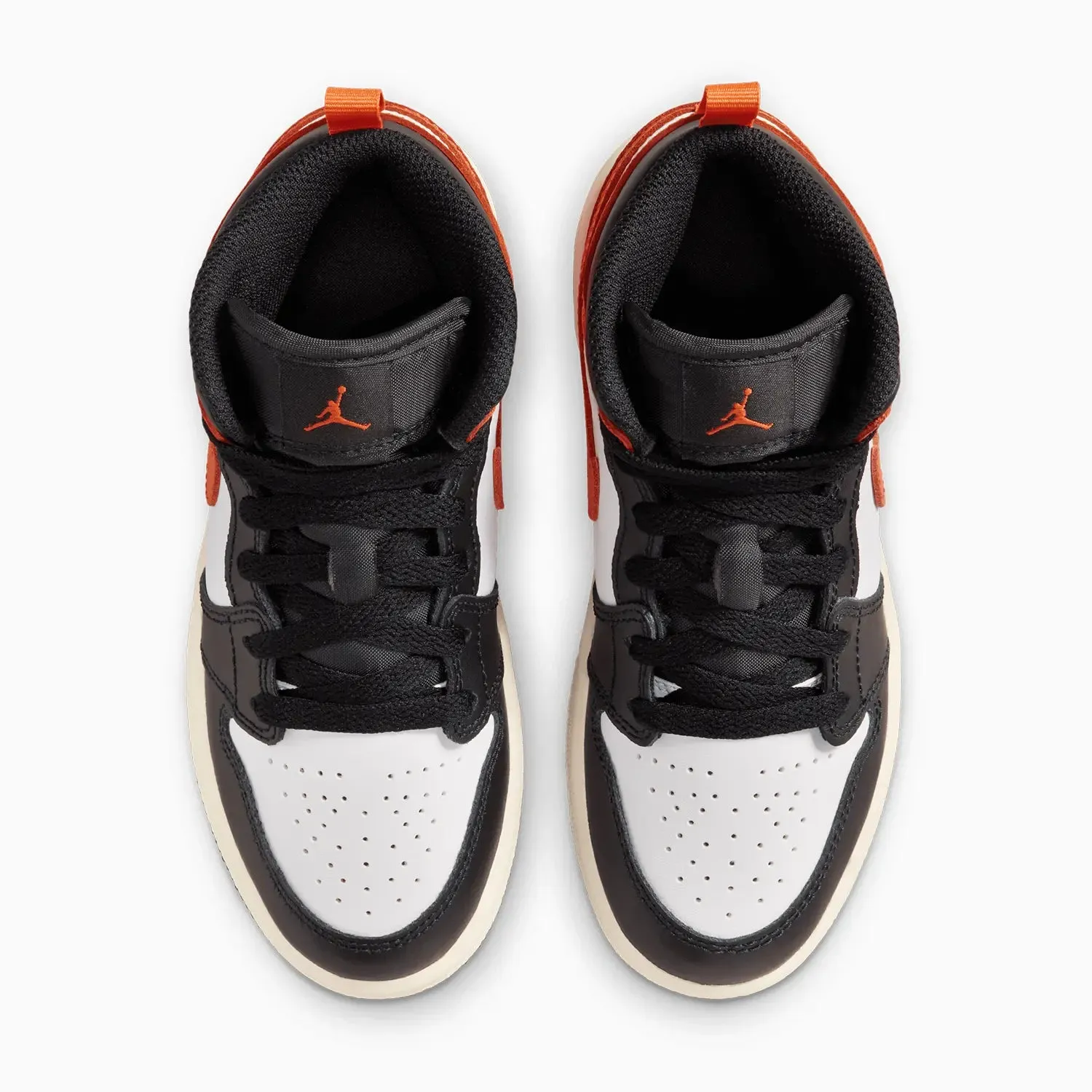 Kid's Air Jordan 1 Mid Black "Toe Starfish" Pre School Best Sneakers For Weight Training