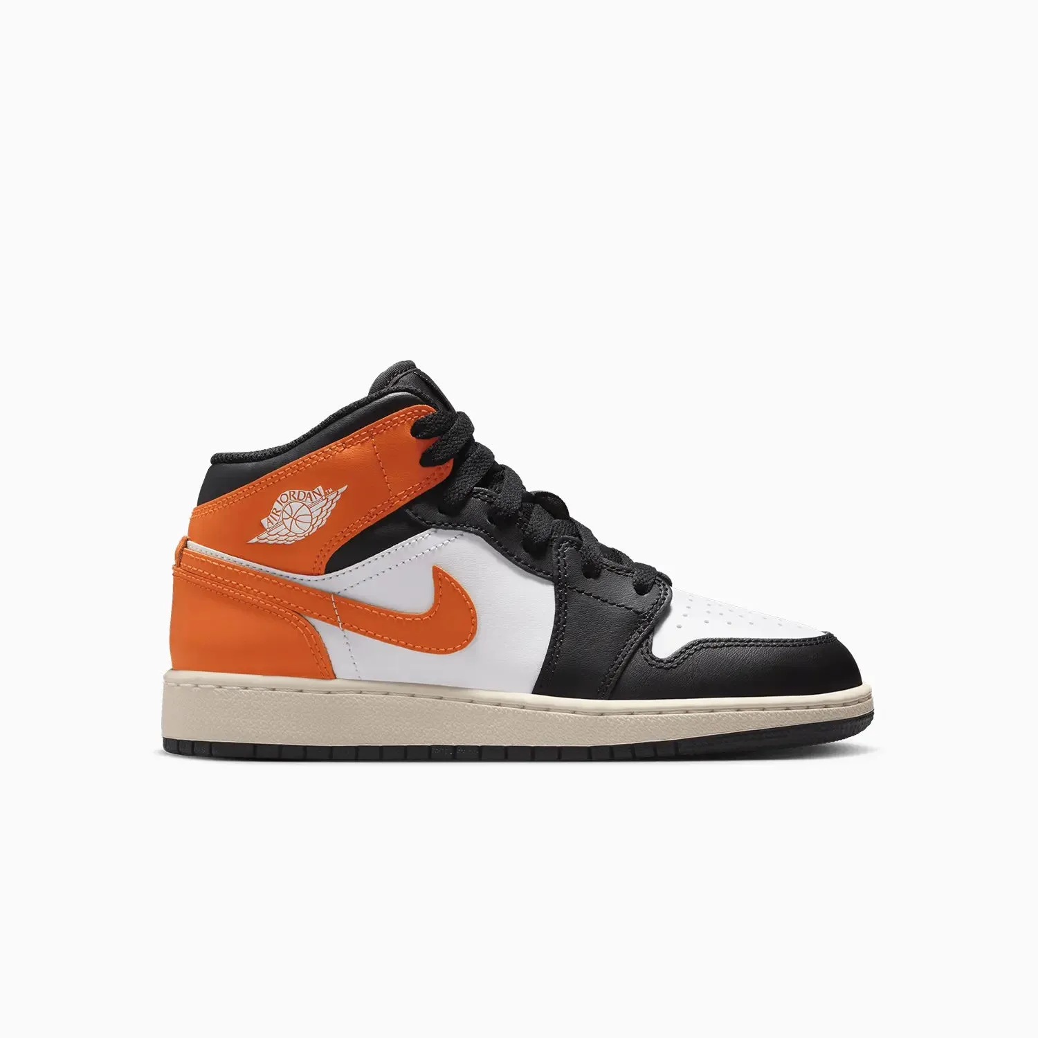 Kid's Air Jordan 1 Mid "Black Toe Starfish" Grade School Tough Mudder Sneakers