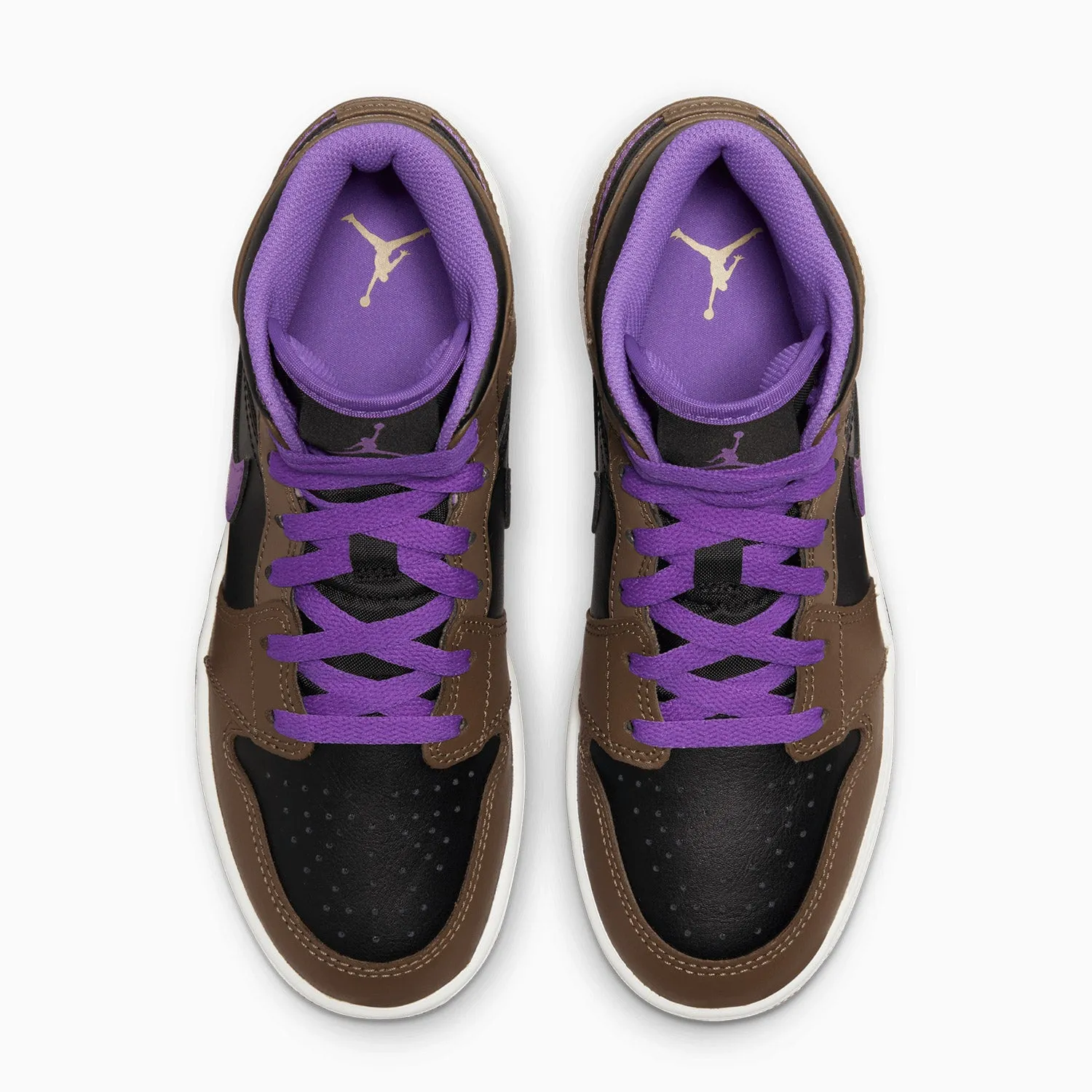 Kid's Air Jordan 1 Mid "Purple Mocha" Grade School Insulated Sneakers