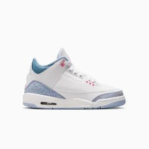 Kid's Air Jordan 3 Retro "White Cobalt Bliss" Grade School Yao Ming Sneakers