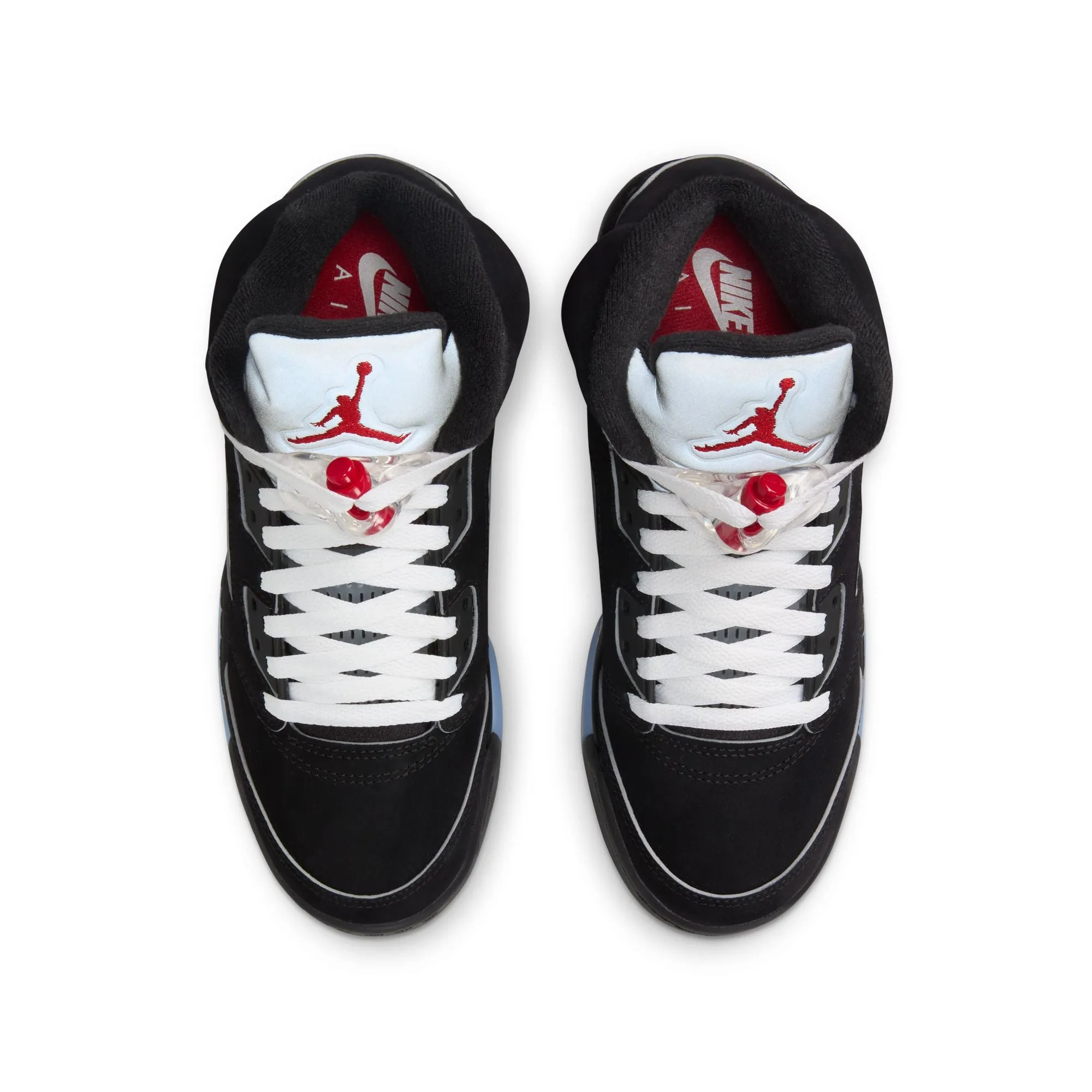 Kids Air Jordan 5 Retro OG 'Black Metallic Reimagined' Sneakers With V