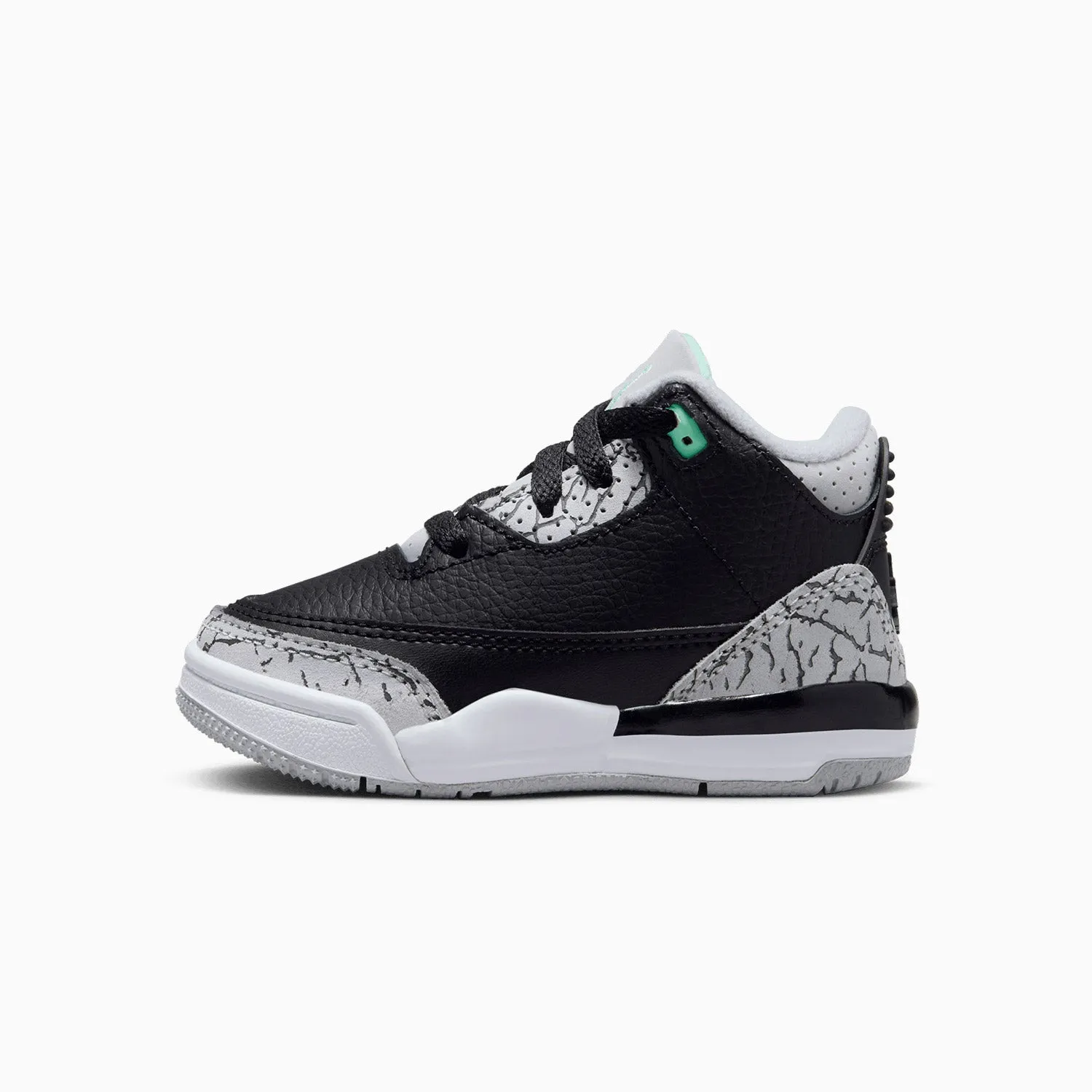 Kid's Jordan 3 Retro "Green Glow" Toddlers Sneakers With V On Side