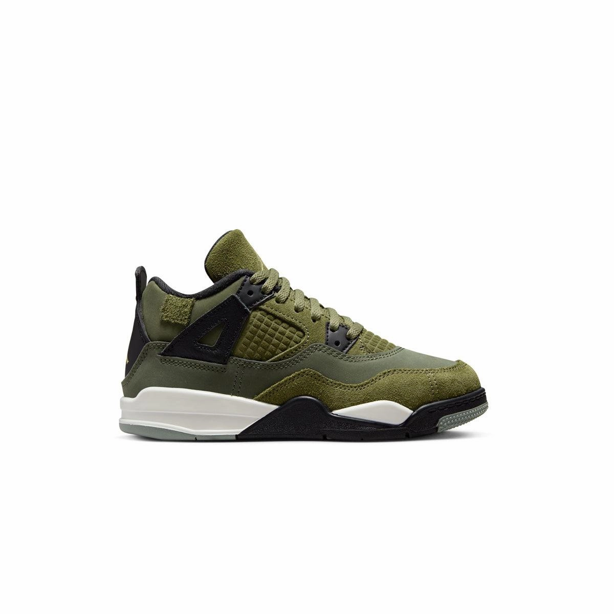 Kids' Air Jordan 4 Retro SE Craft 'Medium Olive' Unisex Sneakers