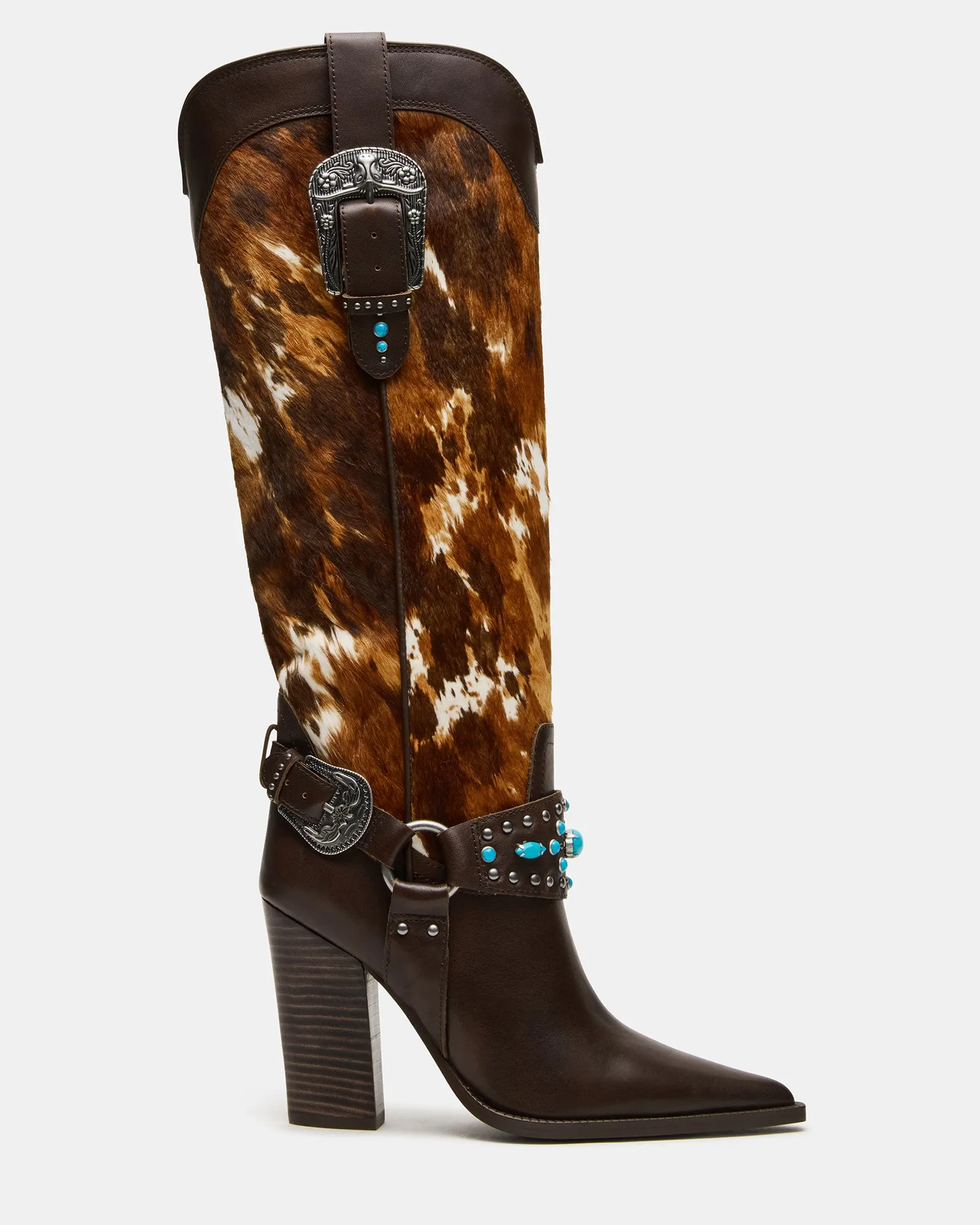 KOLT BROWN COW PRINT Short Moon Boots