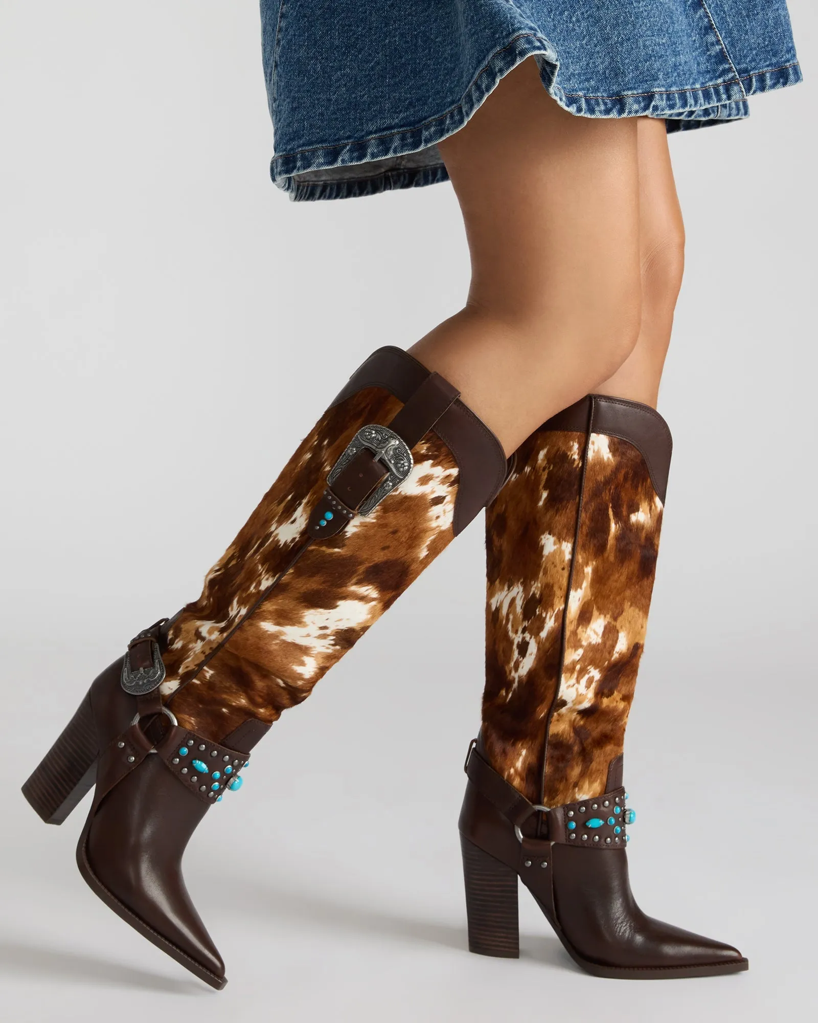 KOLT BROWN COW PRINT Boots For Farmer