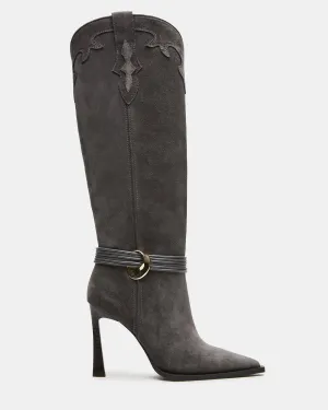 KYNDALL GREY SUEDE Embellished Boots
