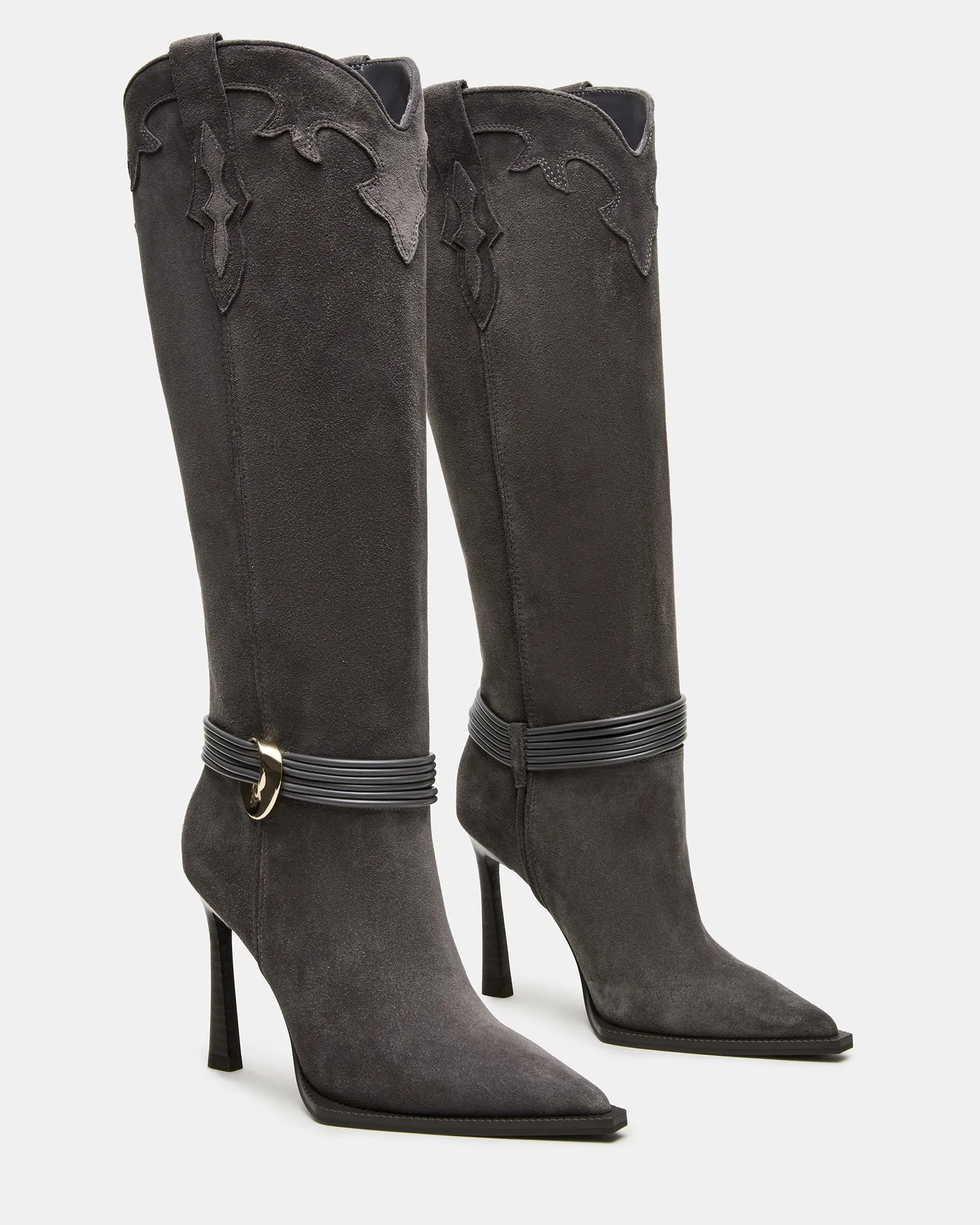 KYNDALL GREY SUEDE High Platform Boots