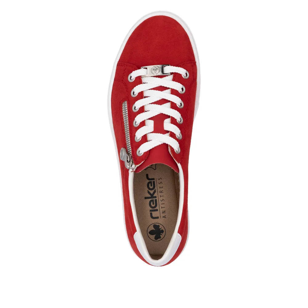 Casual Shoes Plantar Fasciitis L59L1-33 Red Lace/Side Zip