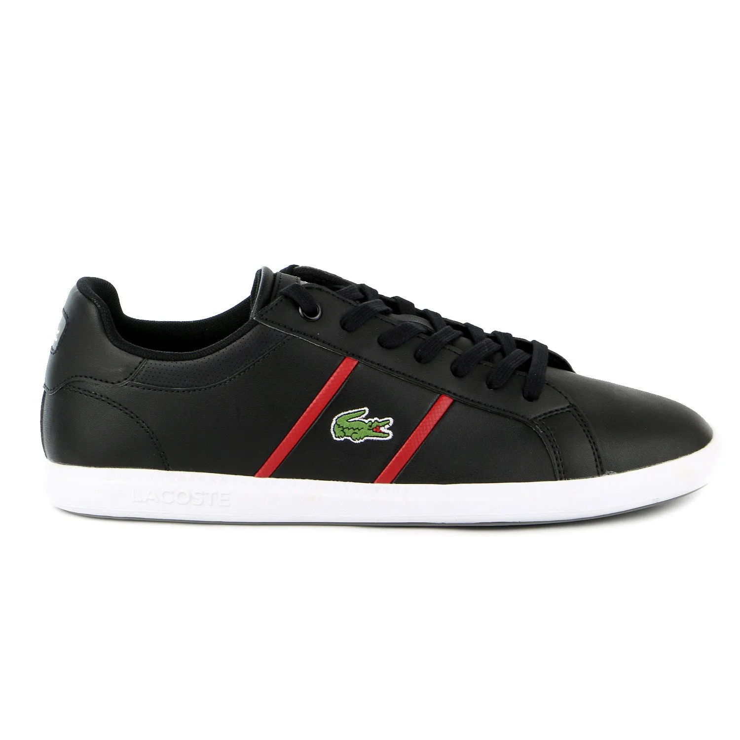 Lacoste Graduate EVO Fashion Sneaker Shoe - Black/Dark Red - Mens Vionic Shoes Sneaker