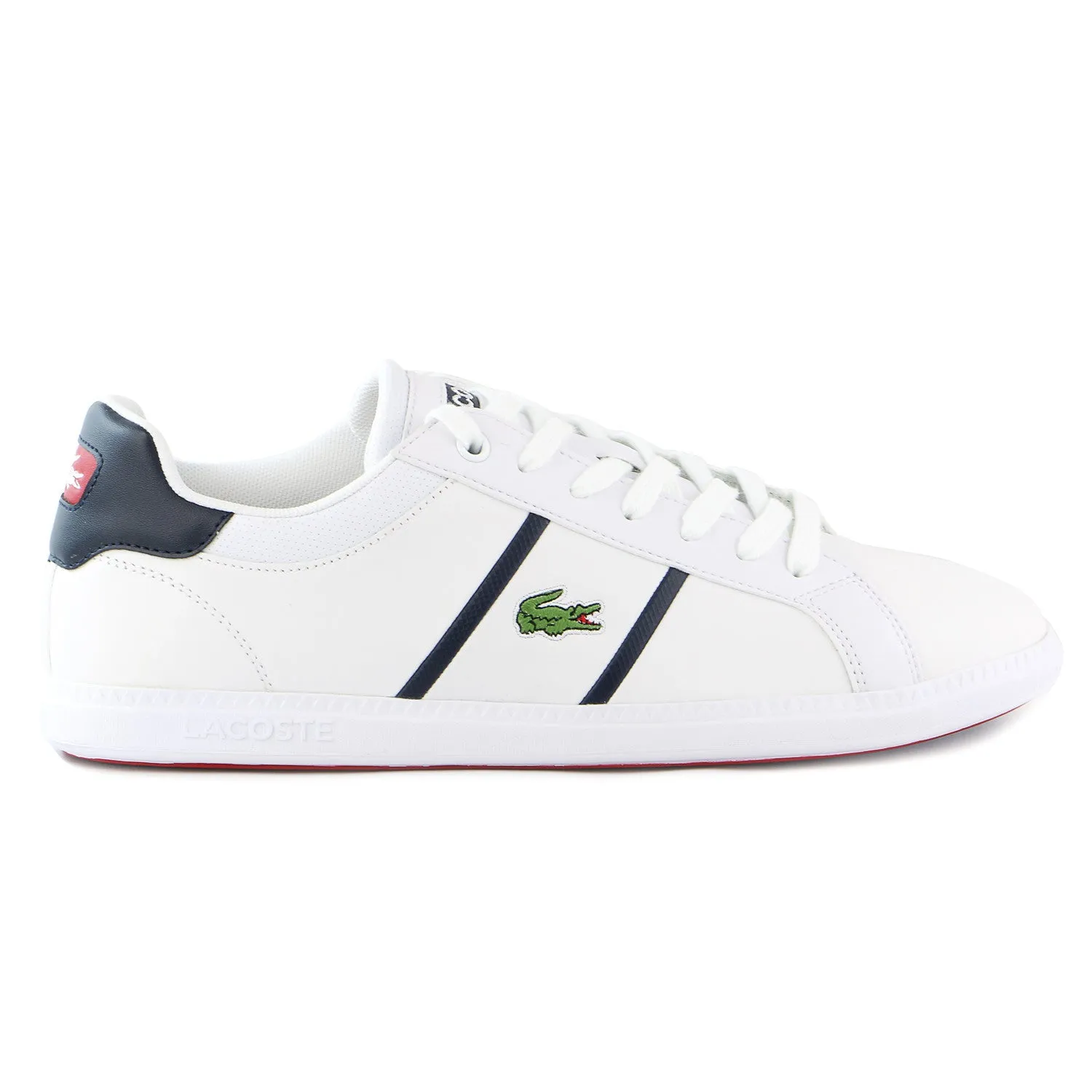 Lacoste Graduate EVO Fashion Sneaker Shoe - Black/Dark Red - Mens Drive Hi Synthetic Leather Casual Hightop Sneaker Shoe