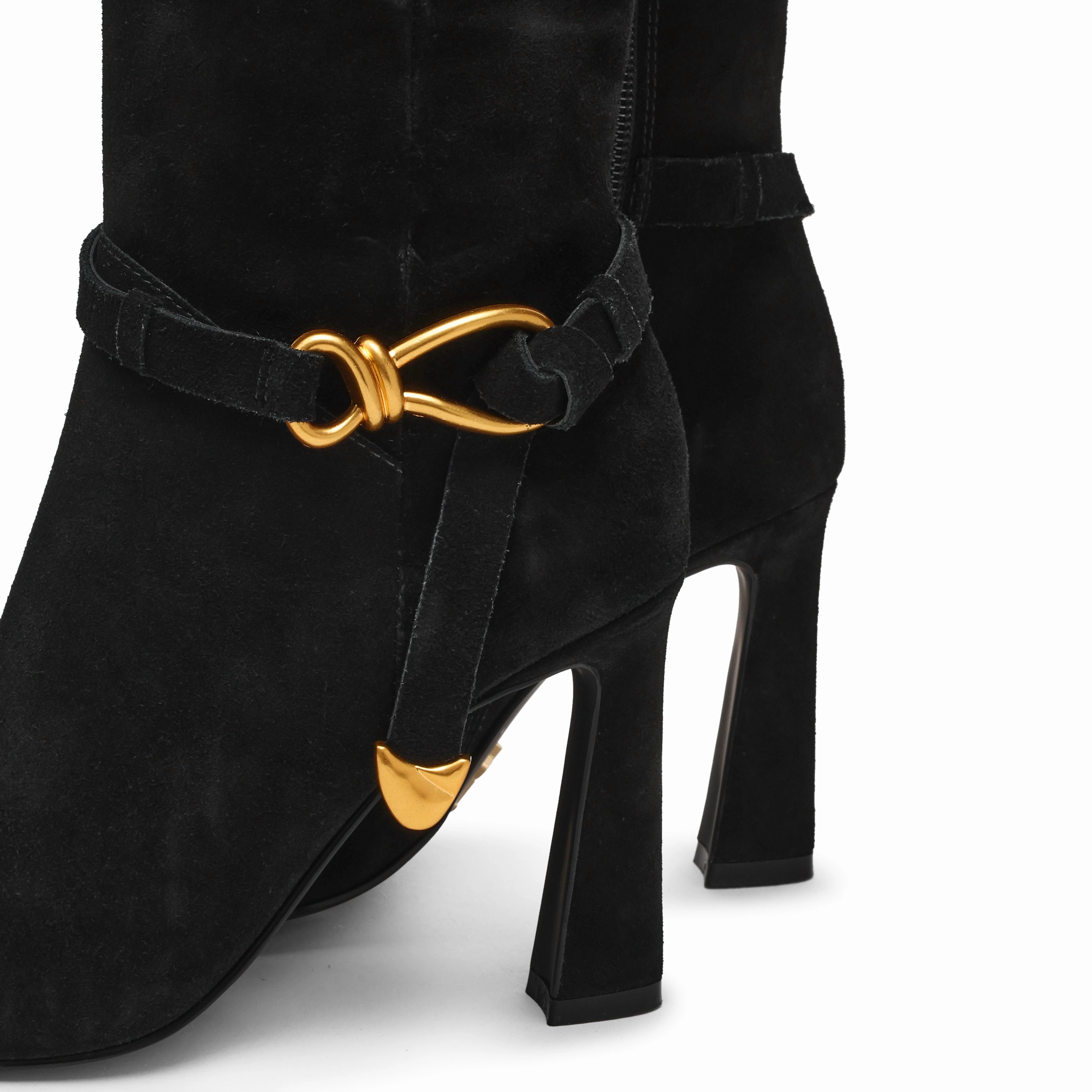 Slouchy Leather Boots Sirrens Boot BLACK SUED