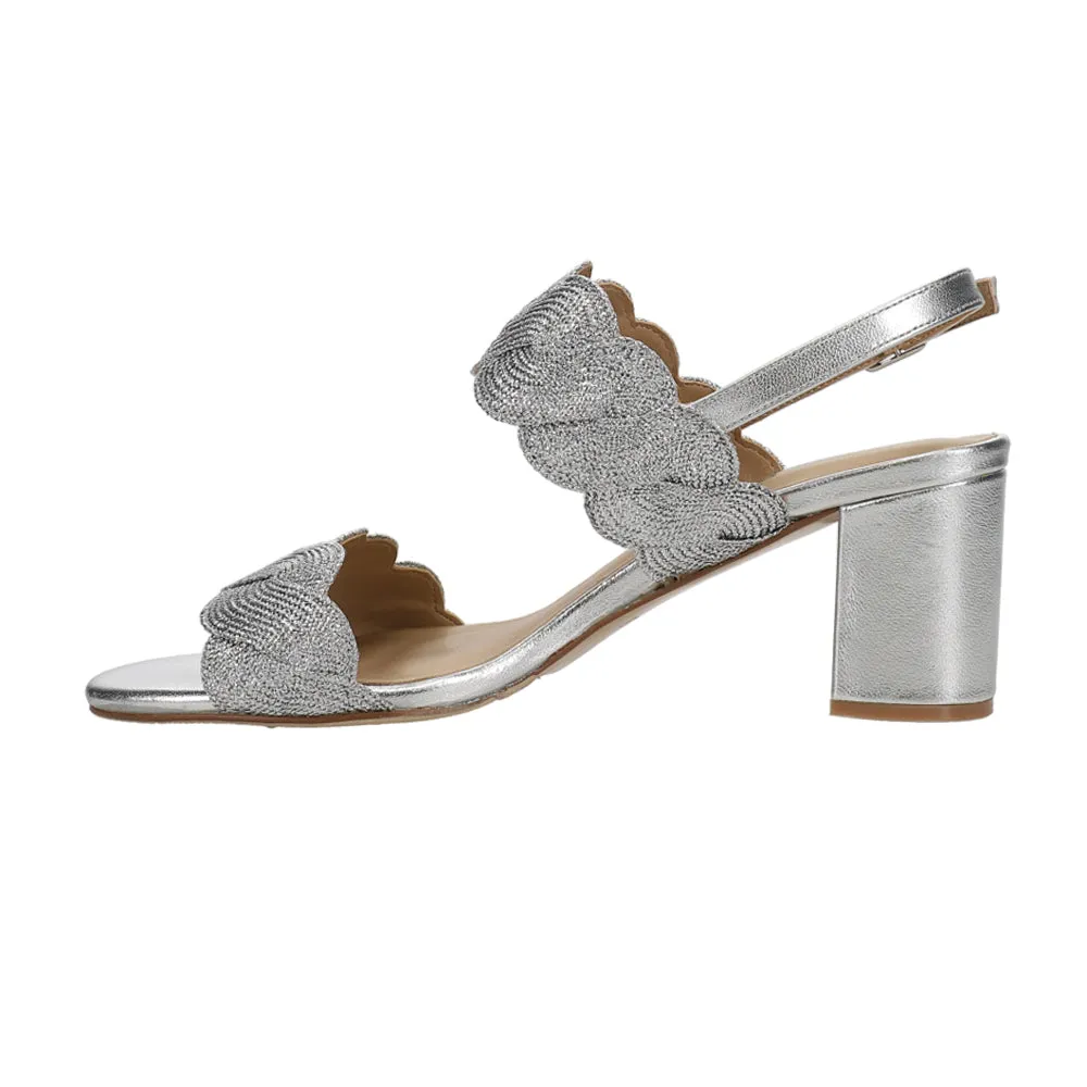 Bradley Casual Shoes Lettie Woven Metallic Block Heel Sandals
