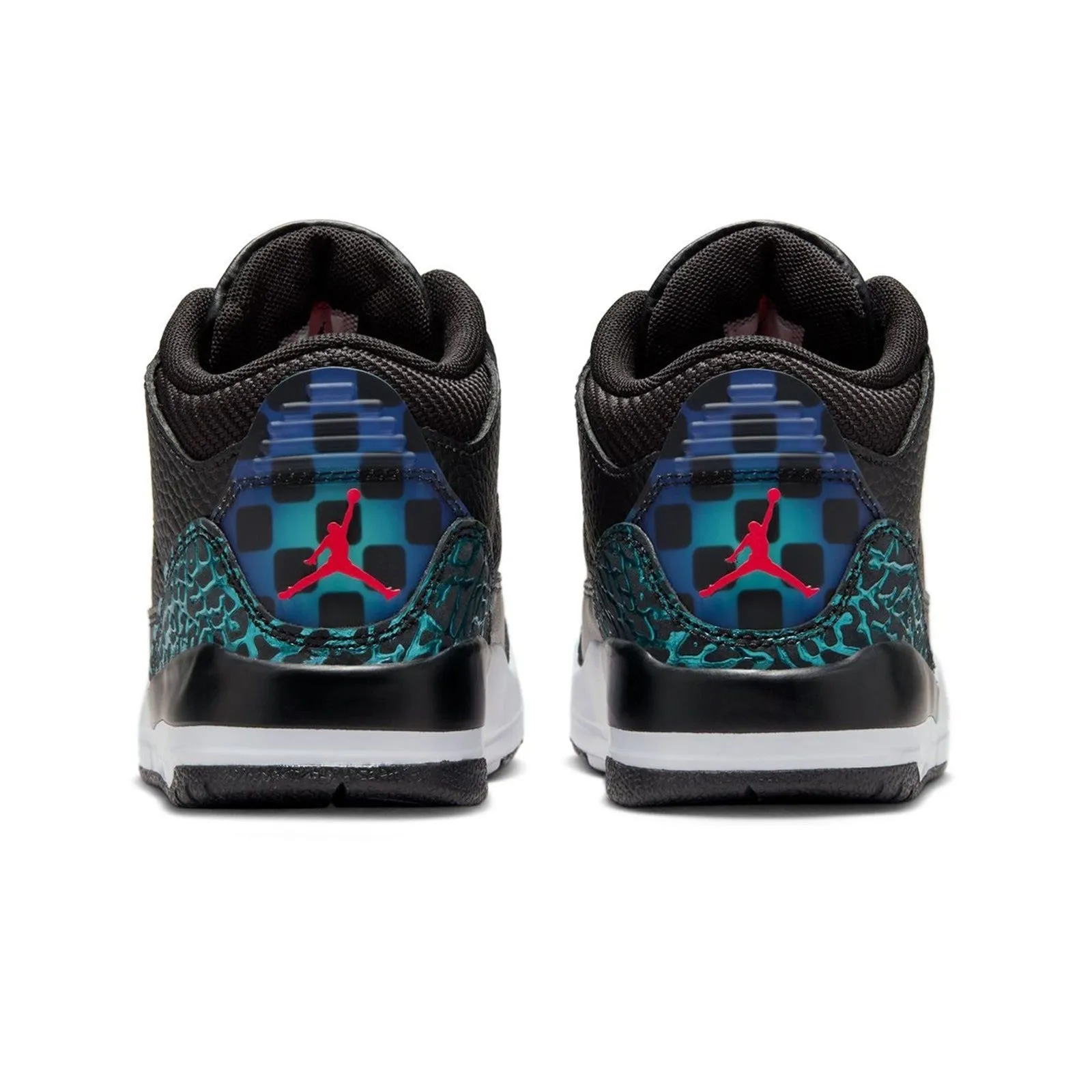 Nike Kid's Air Jordan 3 Retro PS Shoes - Black / Hyper Jade / Red / White Big Sneakers