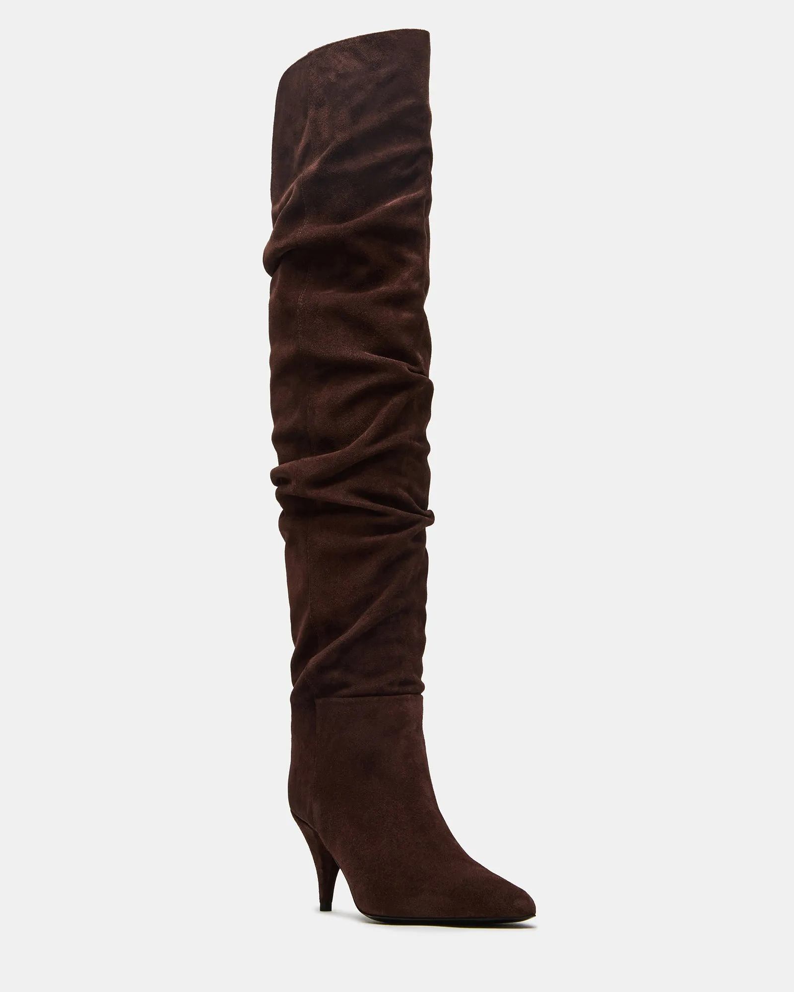 LINGER BROWN SUEDE Combat Boots With Heel