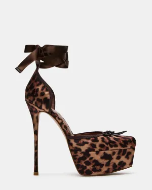 High Heels Square Toe LISTEN LEOPARD SATIN