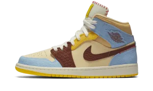 Jordan 1 Mid Fearless Maison Chateau Rouge Boys Wide Sneakers