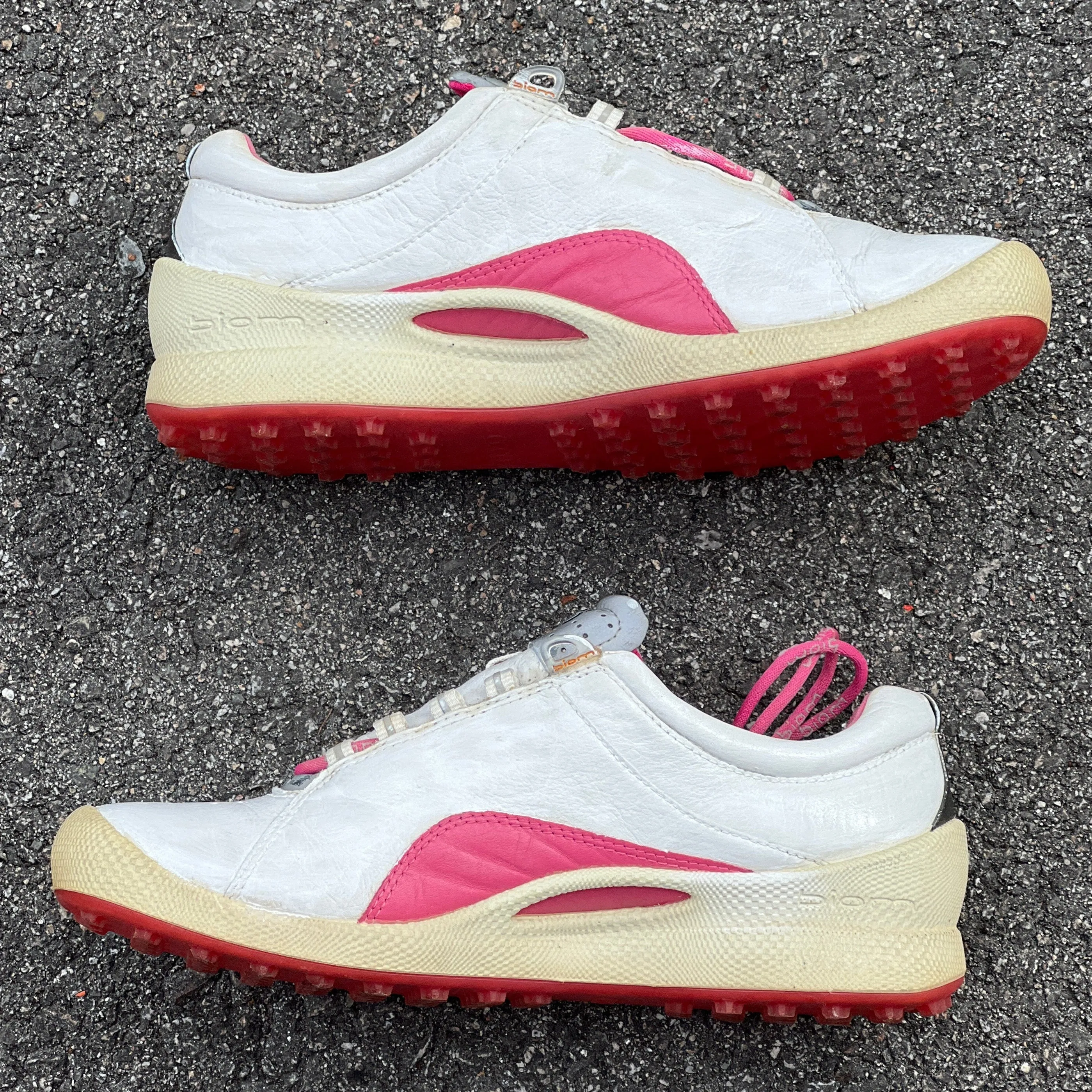 Casual Shoes On Womens Ecco  Biom Spikeless Golf Shoes 38EU -White/Pink- Hydromax Yak Leather