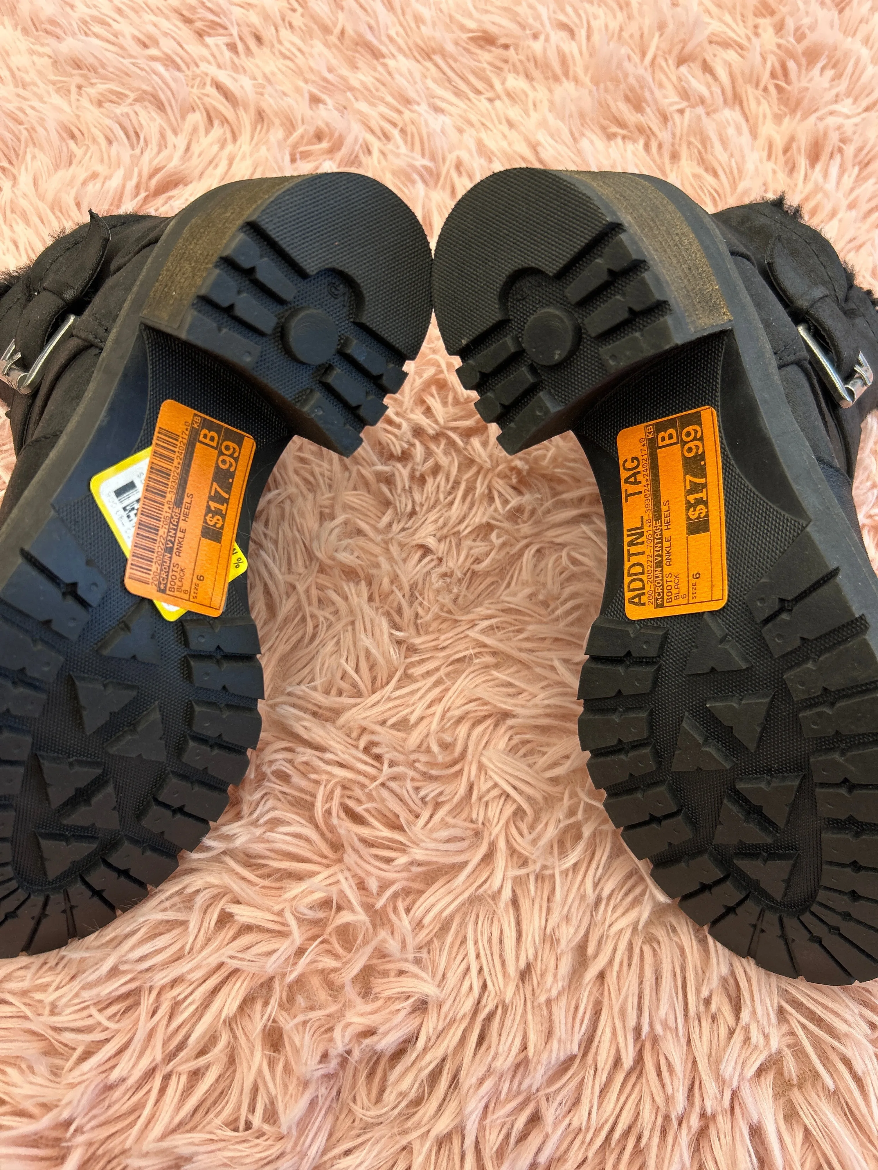 Black Platform Knee High Boots Boots Ankle Heels By Crown Vintage  Size: 6