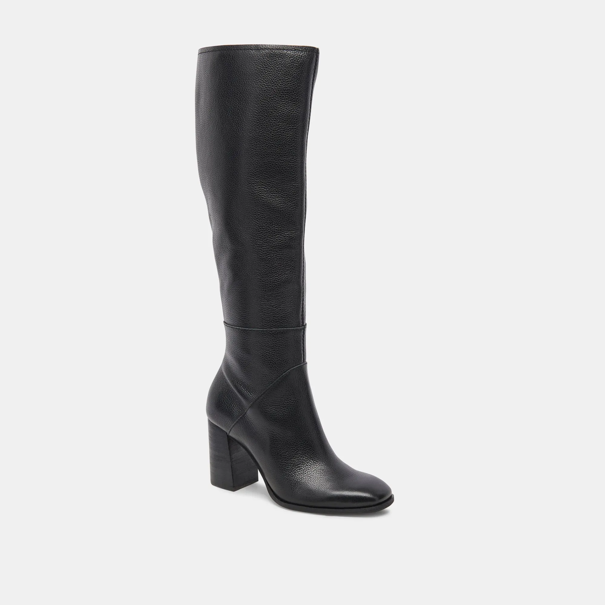 FYNN WIDE CALF BOOTS ONYX LEATHER High Heel Shoe Boots